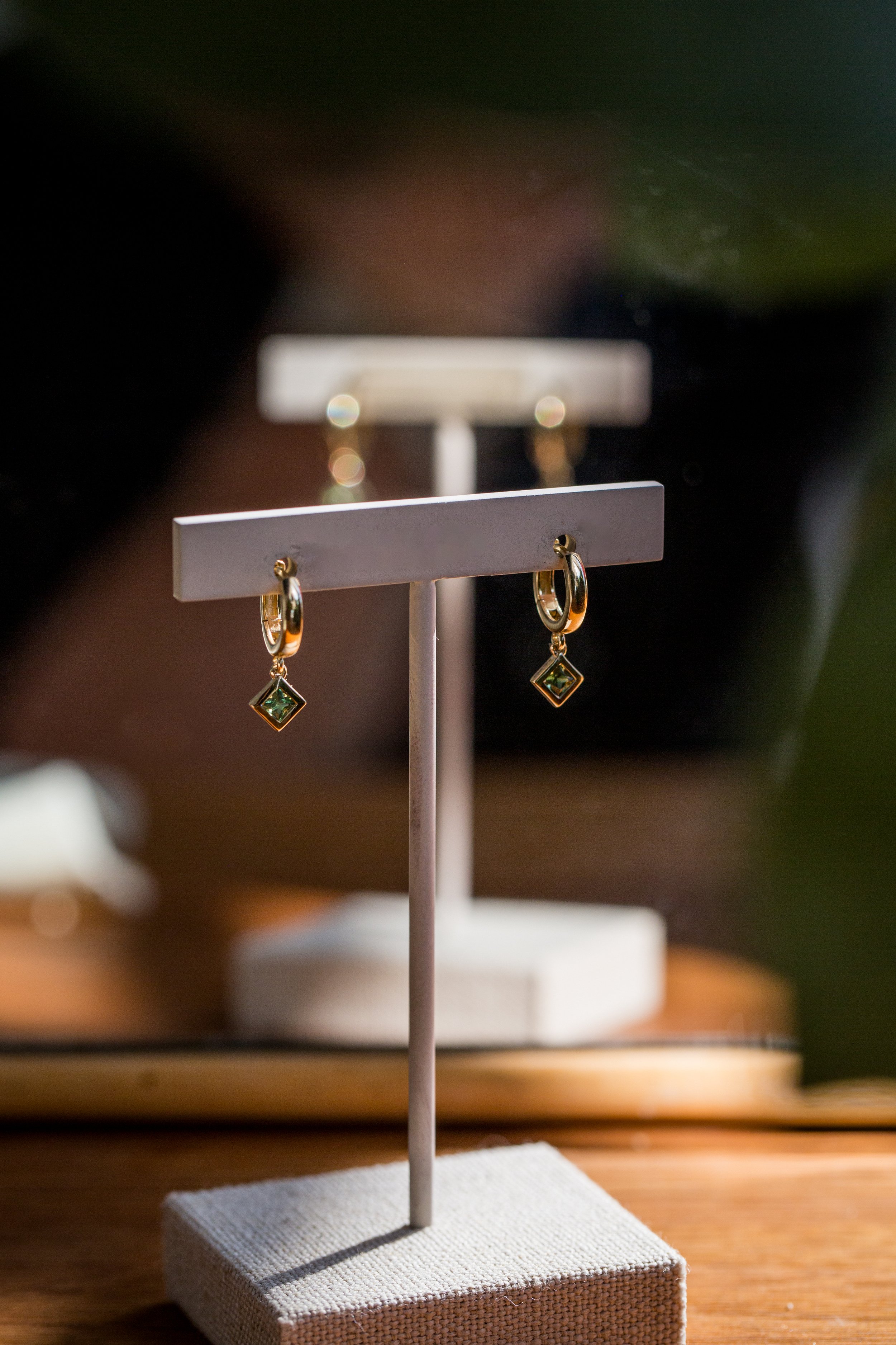 Rendrag Green Sapphire Bezel Dangle Earring-1.jpg