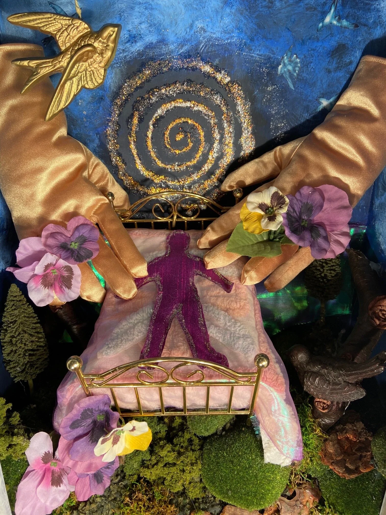 Jini Tanenhaus, "Death Embrace"; Mixed media. jinitanenhaus.com