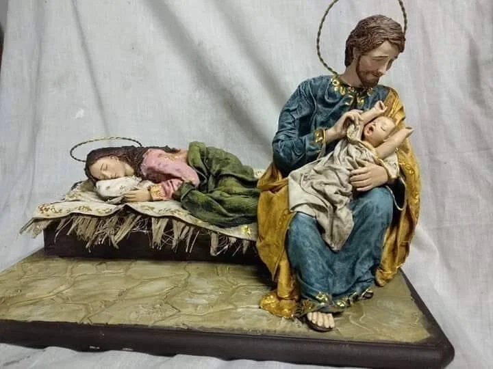 A nativity scene entitled Let Mom Rest.