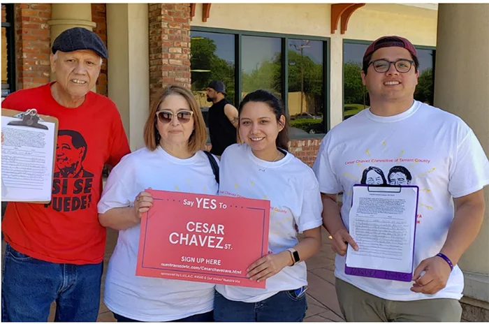 Cesar Chavez Ave. Petition Drive, LULAC Council 4568 Alberto Govea (Far Left) Gloria Govea (Left) Denise Jimenez (Right) Johnathon Arguello (Far Right)