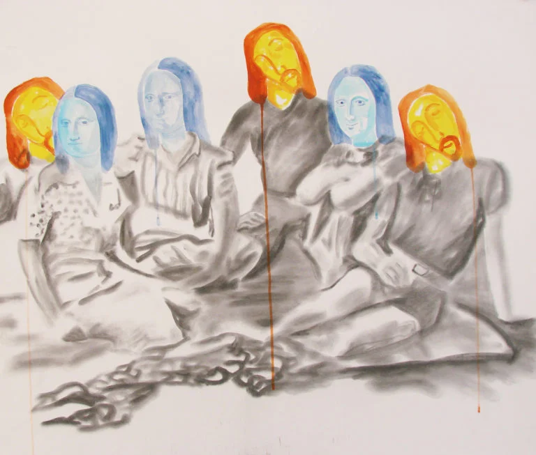 Jeff F. Wheeler, Lunch (All up on that Grass), acrylic and powdered graphite on paper, 28” x 36”, 2016.