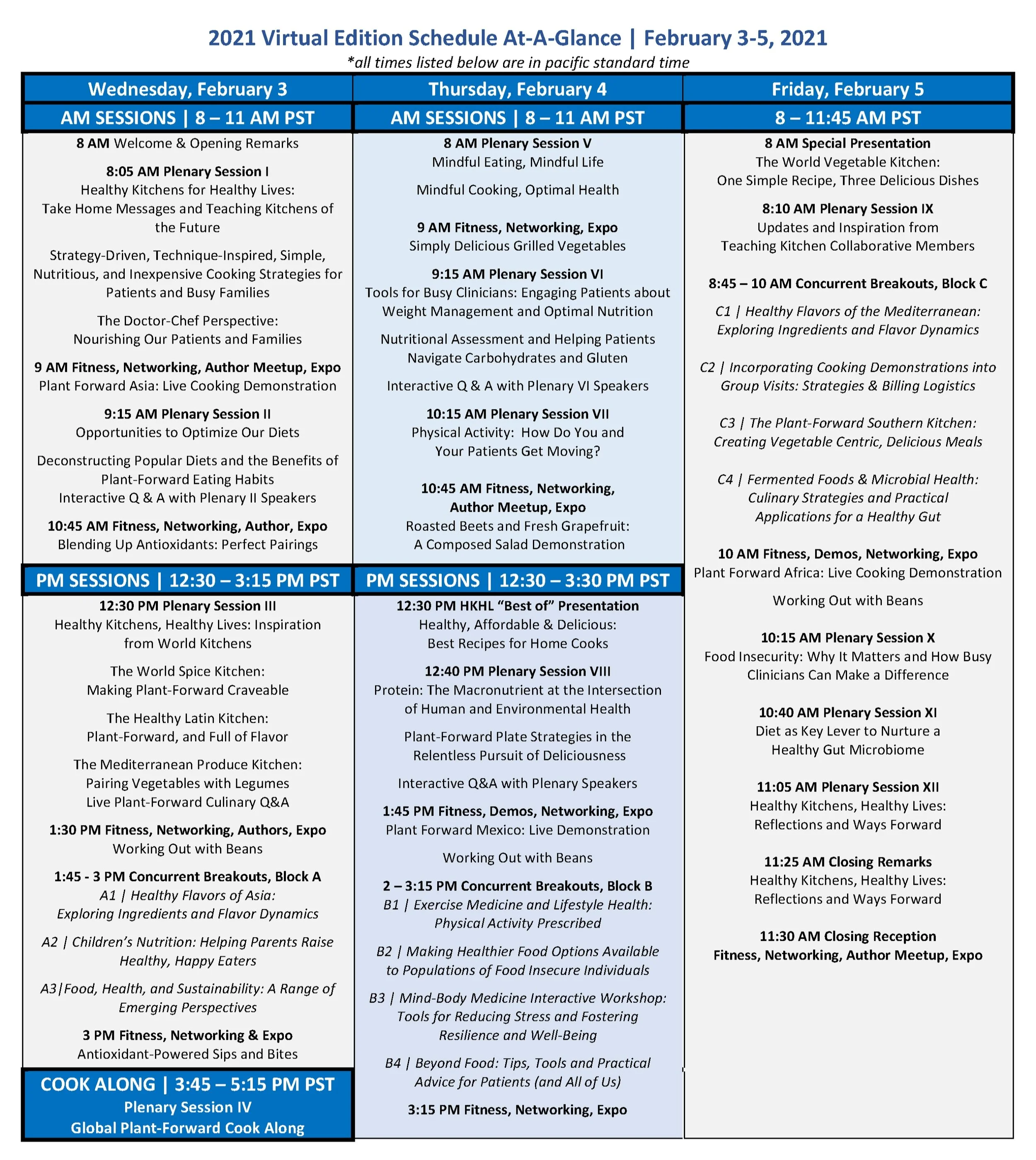 Schedule Healthy Kitchens Healthy Lives