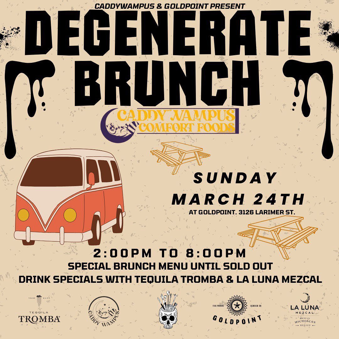 De&middot;​gen&middot;​er&middot;​ate : to fall below a normal or desirable level in physical, mental, or moral qualities; deteriorate:

Brunch :  a meal usually taken late in the morning that combines a late breakfast and an early lunch

Hosted by :