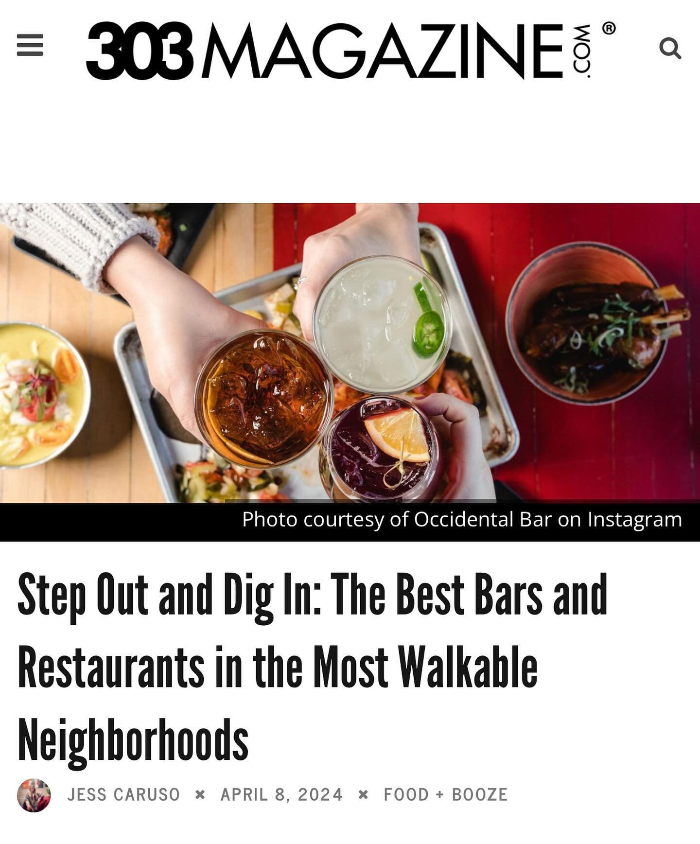 Walking, riding, gliding, sprinting, maybe even a nice leisurely stroll! We don&rsquo;t care how you get here, as long as you do! Thanks @303magazine for including us in this great little write up on all the walkable action in our lovely neighborhood