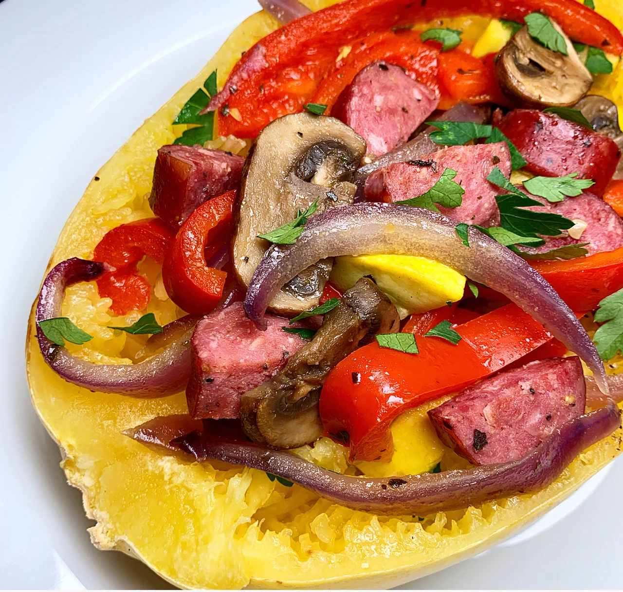 Grass Fed Kielbasa and Spaghetti Squash