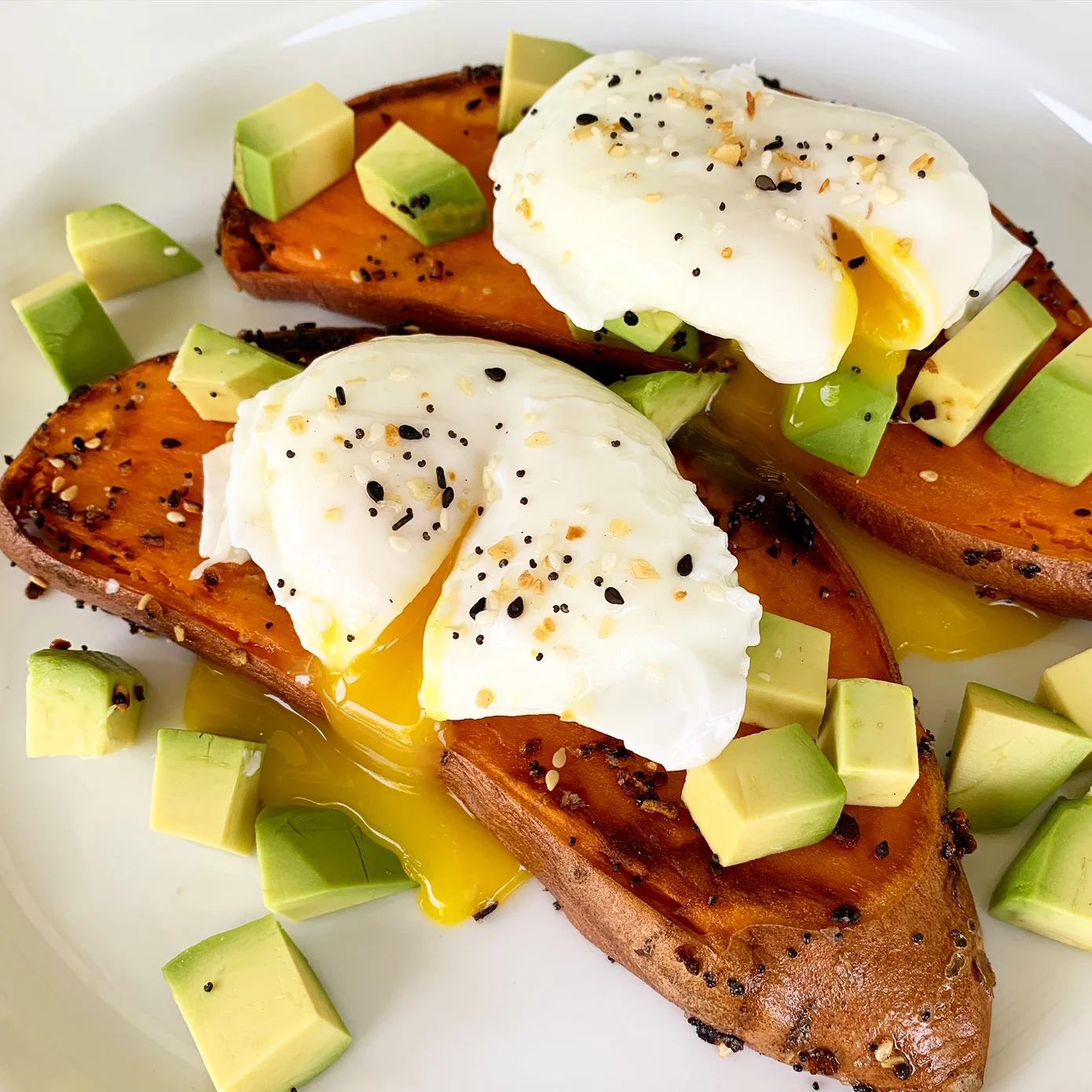 Poached Eggs On Sweet Potato Toast 