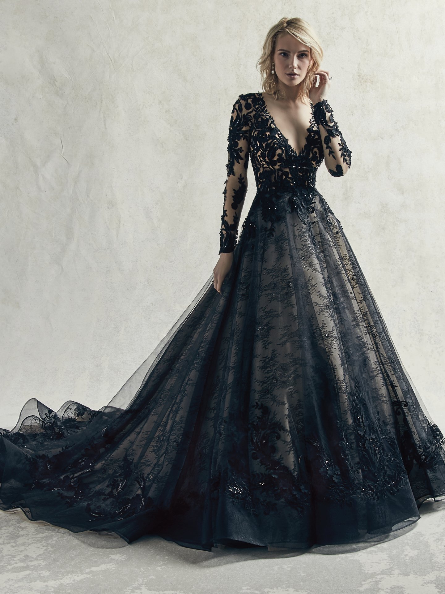 Charcoal Grey Georgette Reception Events Gown | Party gowns online, Gowns,  Party gowns