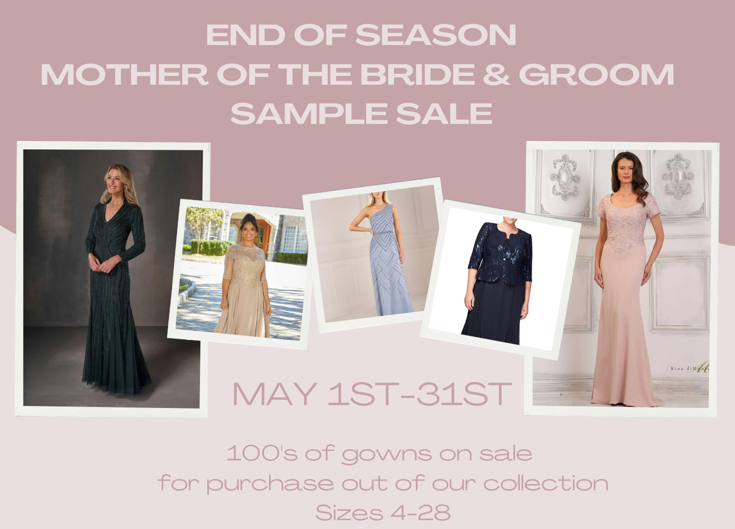 End of Season Mother of the Bride &amp; Groom Sample Sale