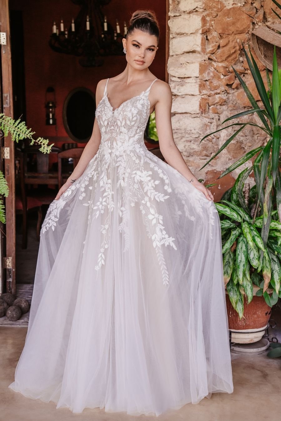 Allure Bridals 9566 Fitted Lace Wedding Gown - MadameBridal.com
