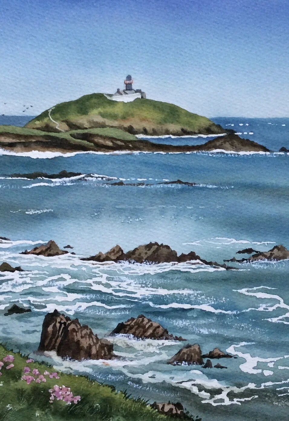 Ballycotton island painting detail
