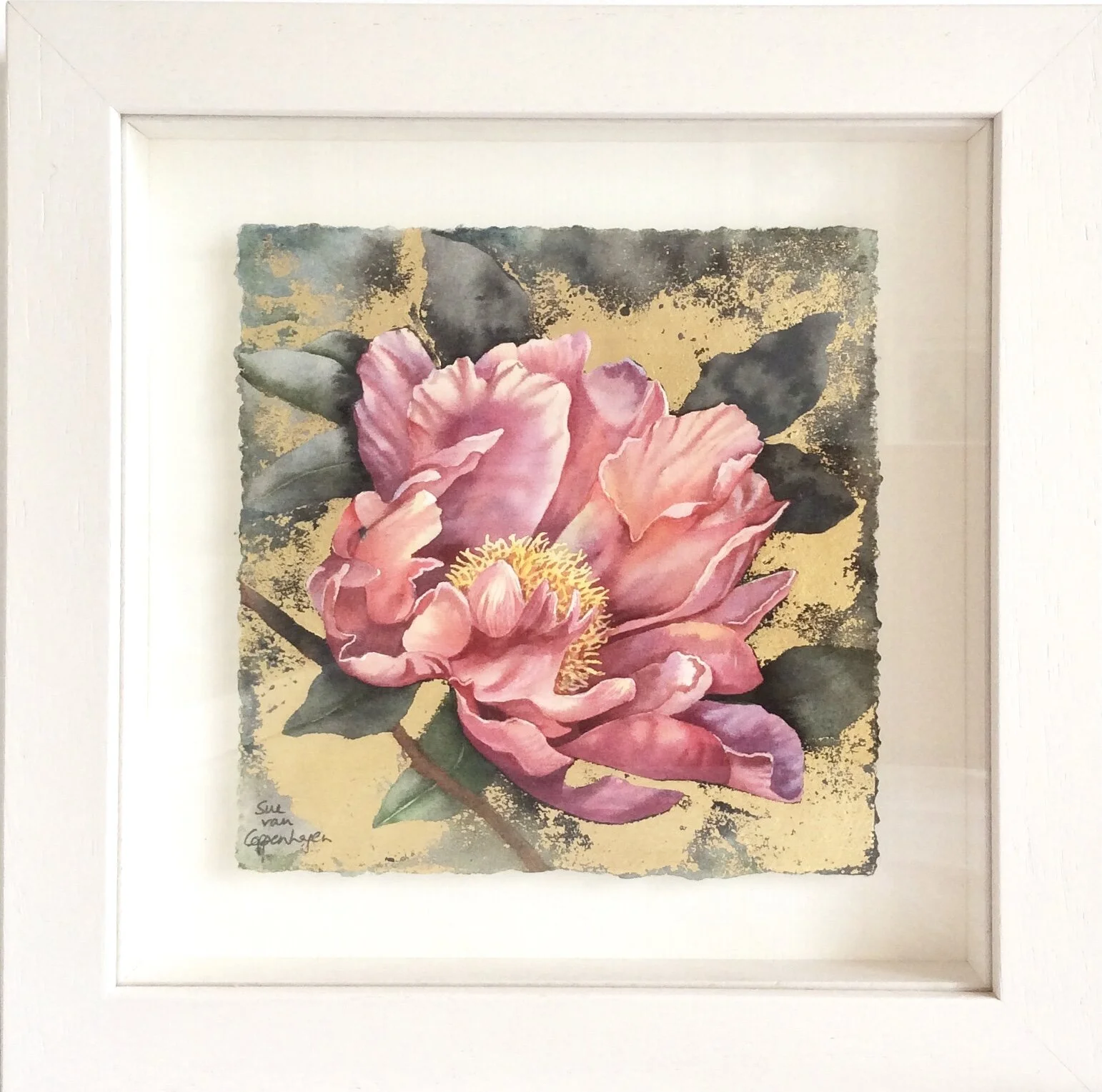 Peony Gold framed