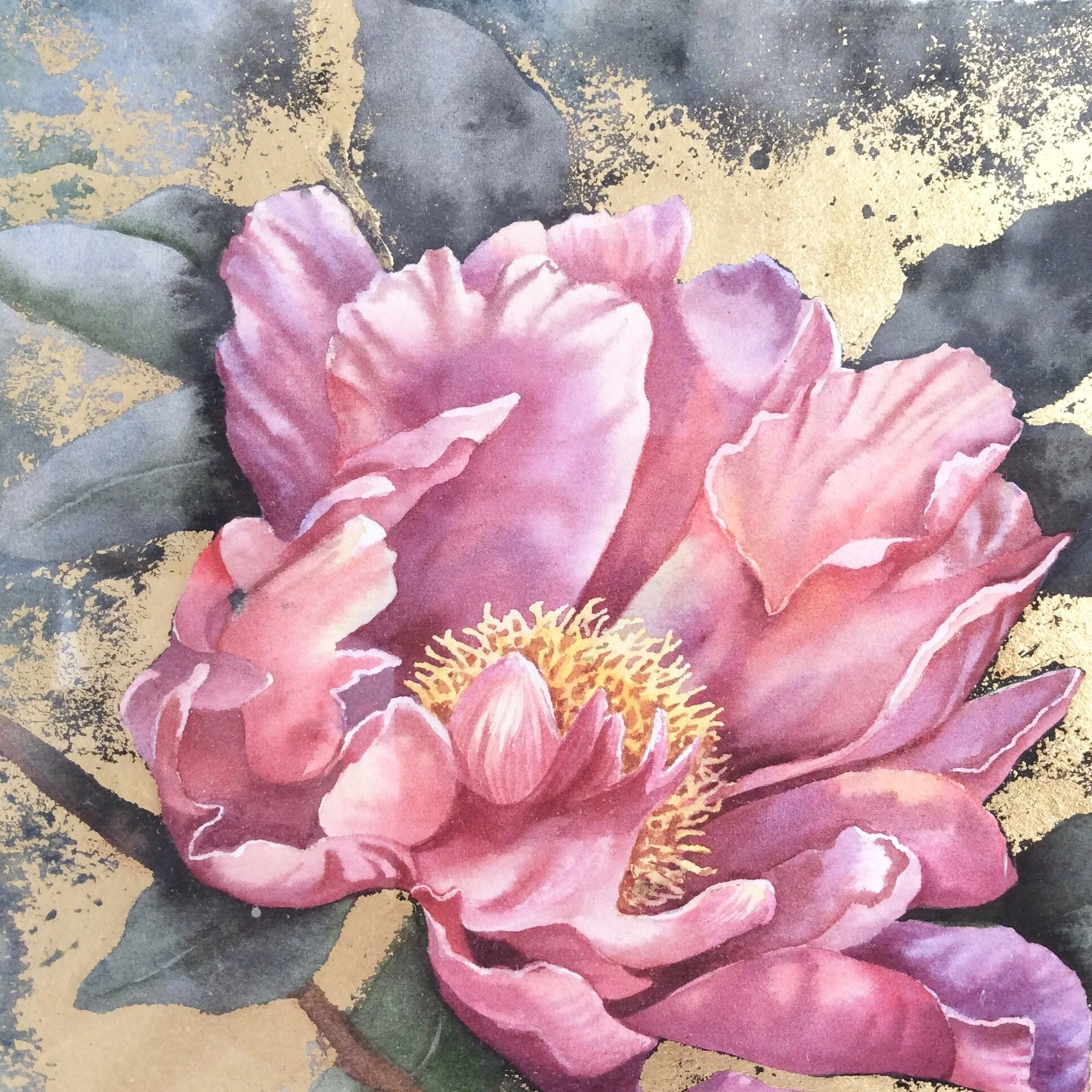 Peony painting detail