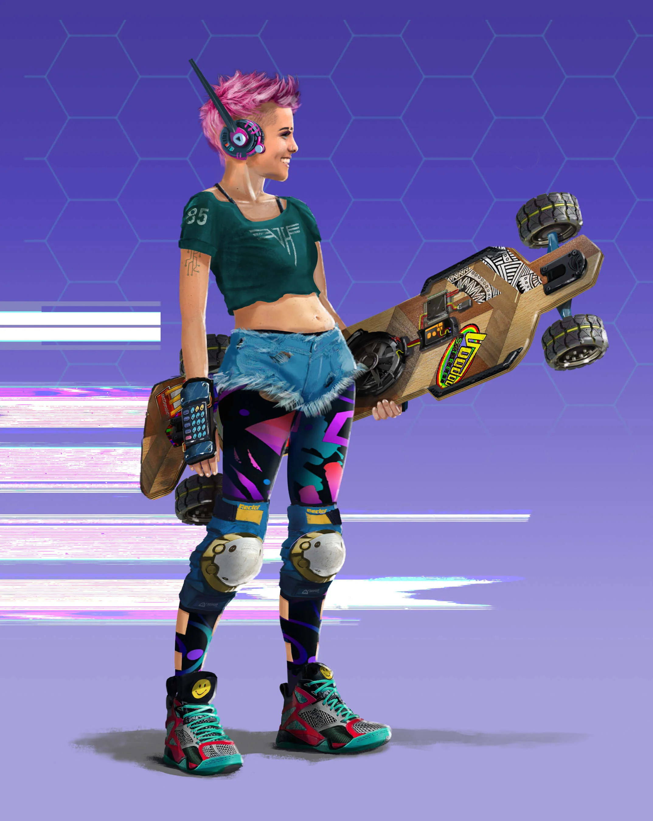 Katie Reade cyberpunk character design / Katie Reade Adventures