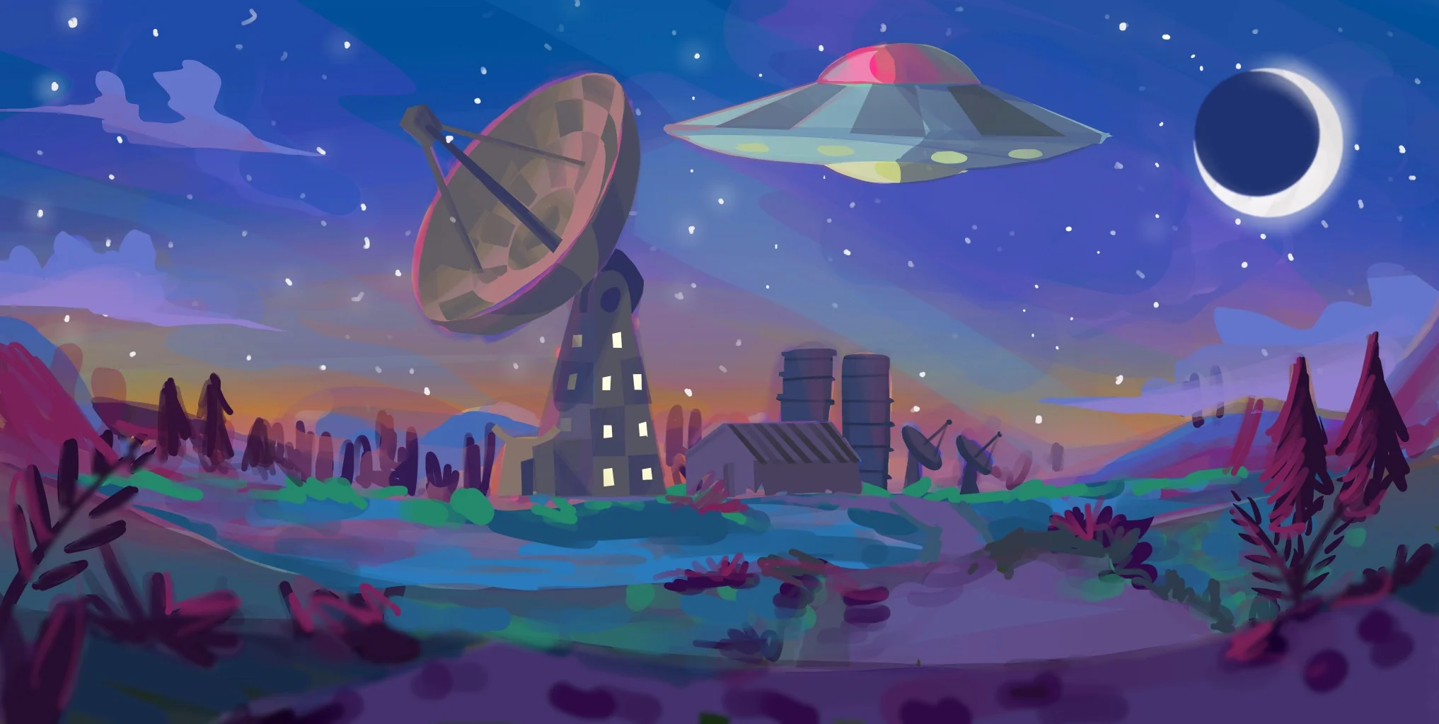 Radiotelescope Background Concept / Jim