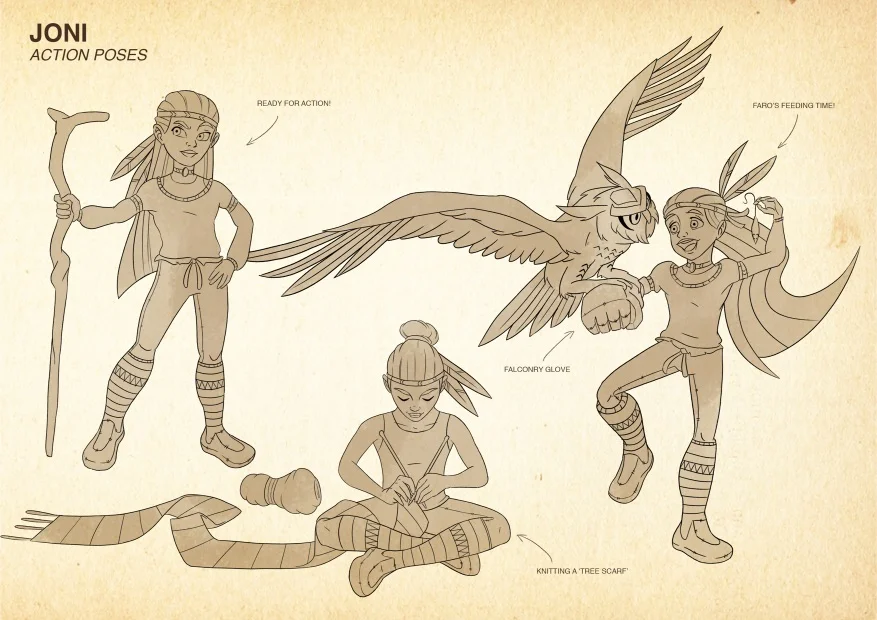 Joni Action Poses / Joni and the Owl
