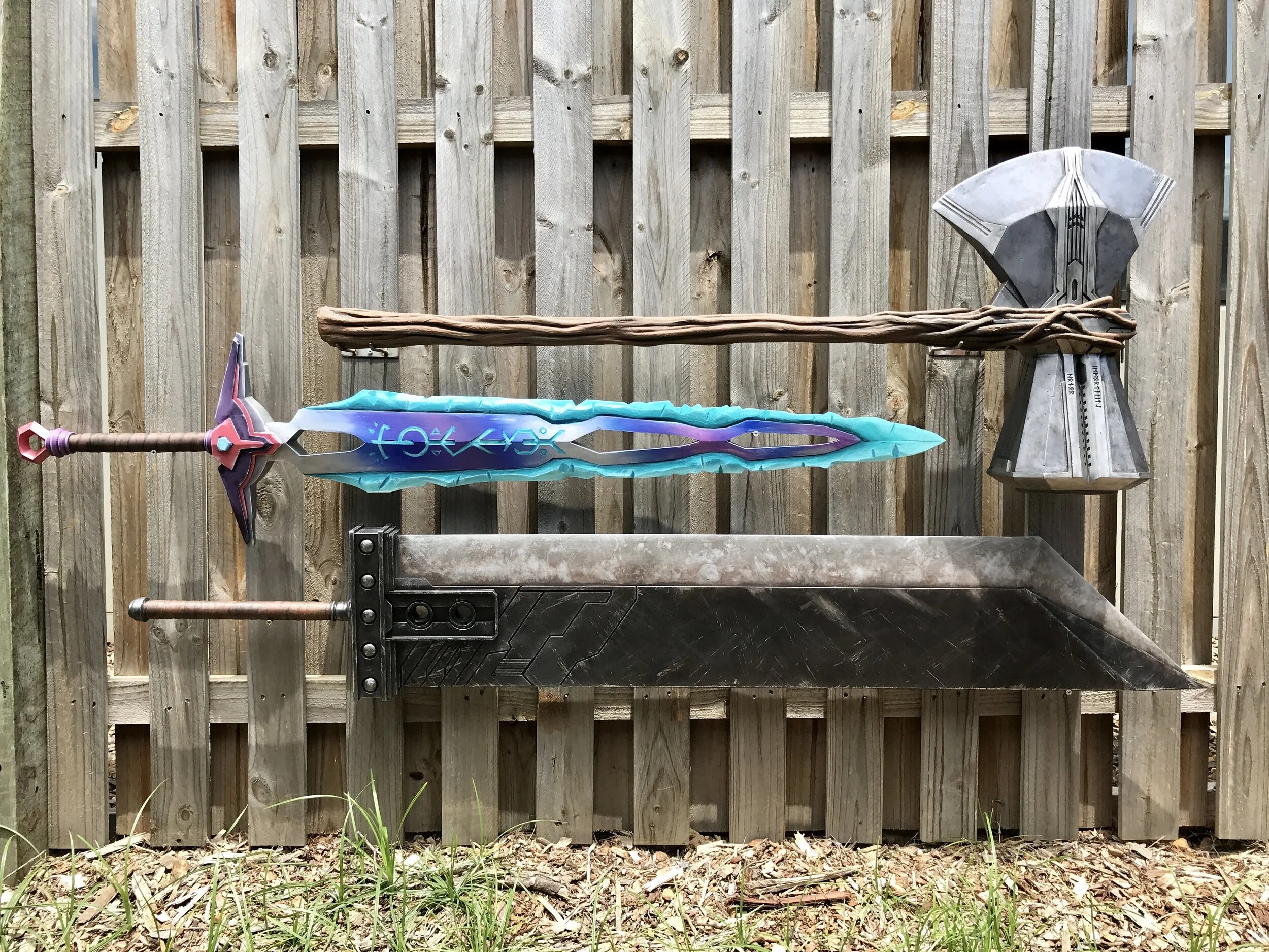 Stormbreaker, Joni's Crystal Sword, Buster Sword replicas