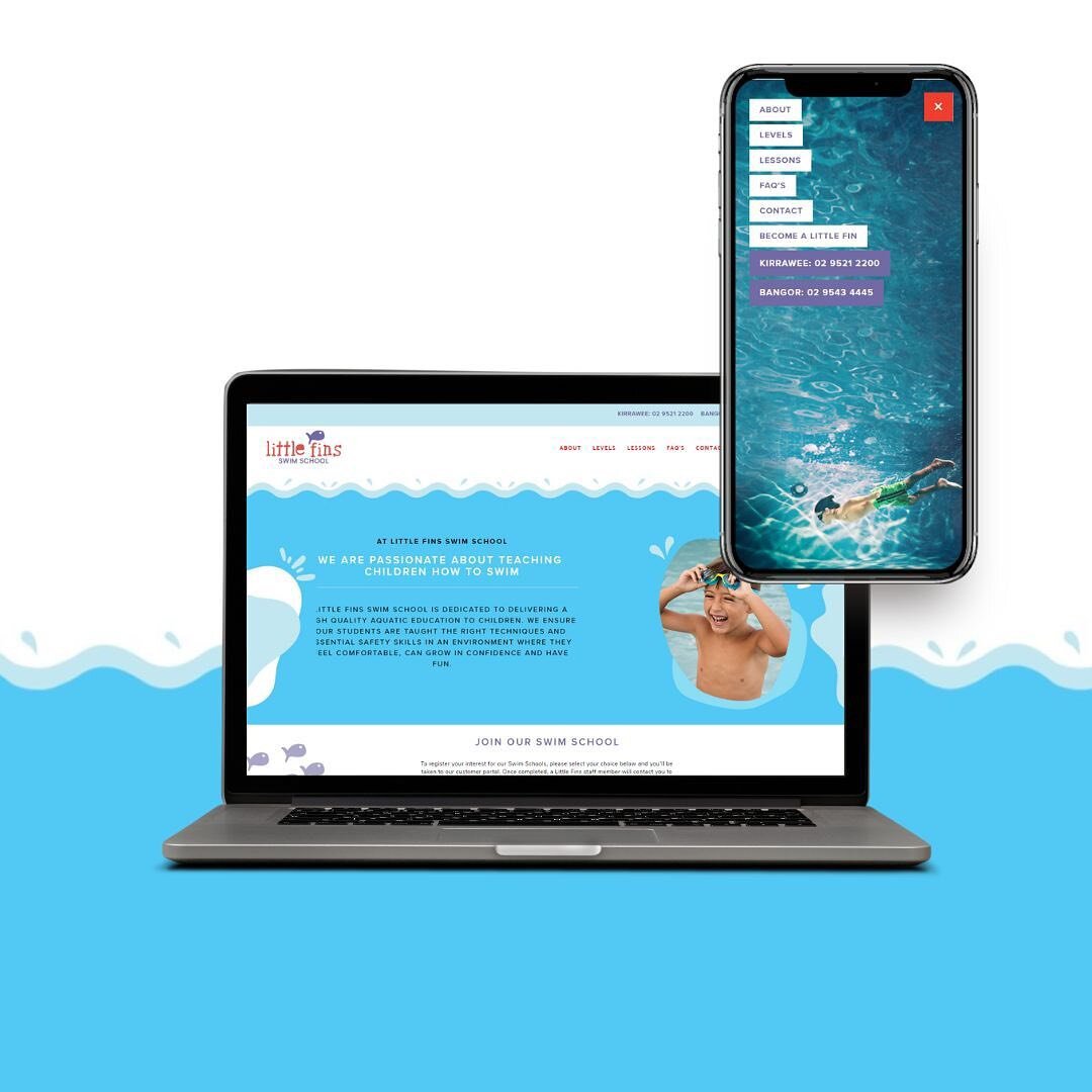 Fun one to get launched in the last week of summer. @littlefinsswimschoolkirrawee and @littlefinsswimschoolbangor getting a website refurb showcasing their amazing facilities and lesson options.

A vital part of growing up in Australia is the importa