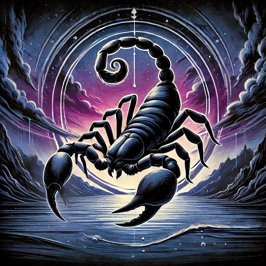 DALL·E 2024-10-05 18.00.24 - An intense and mysterious illustration of the Scorpio zodiac symbol, featuring a scorpion under a dark and dramatic sky. The scorpion is depicted in d.jpeg