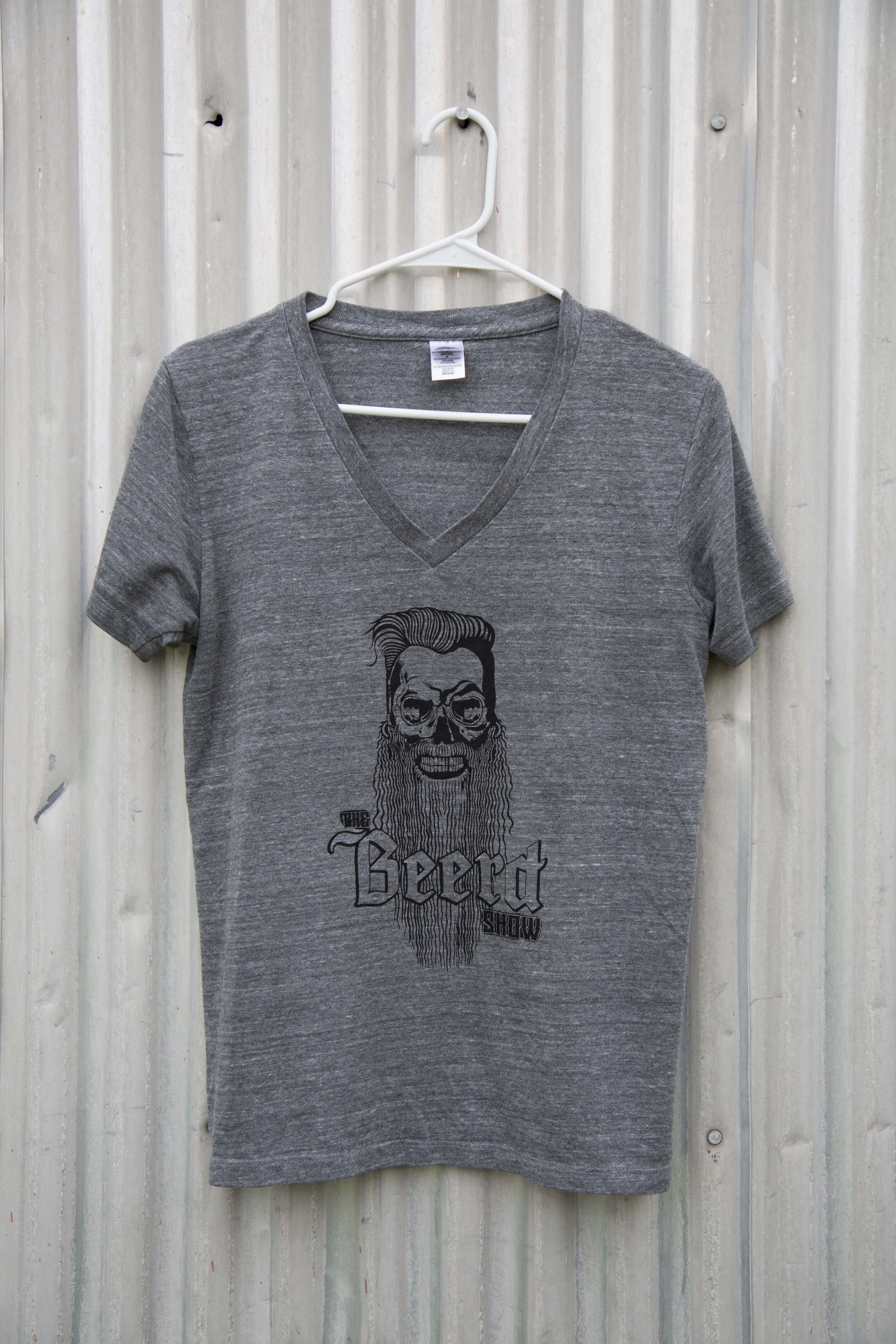 M Grey V Neck T Shirt