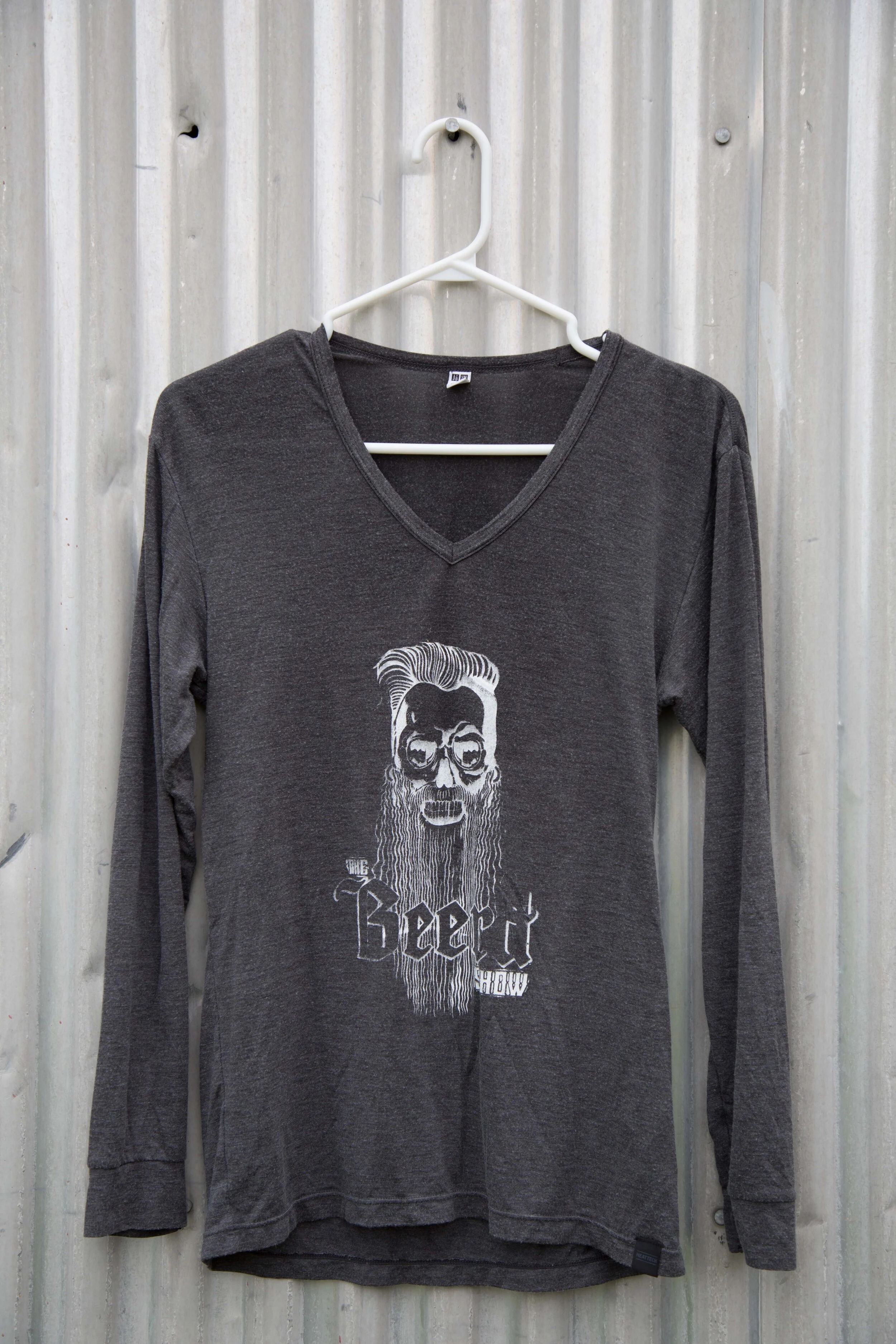 S/M Grey B Neck Long Sleeve