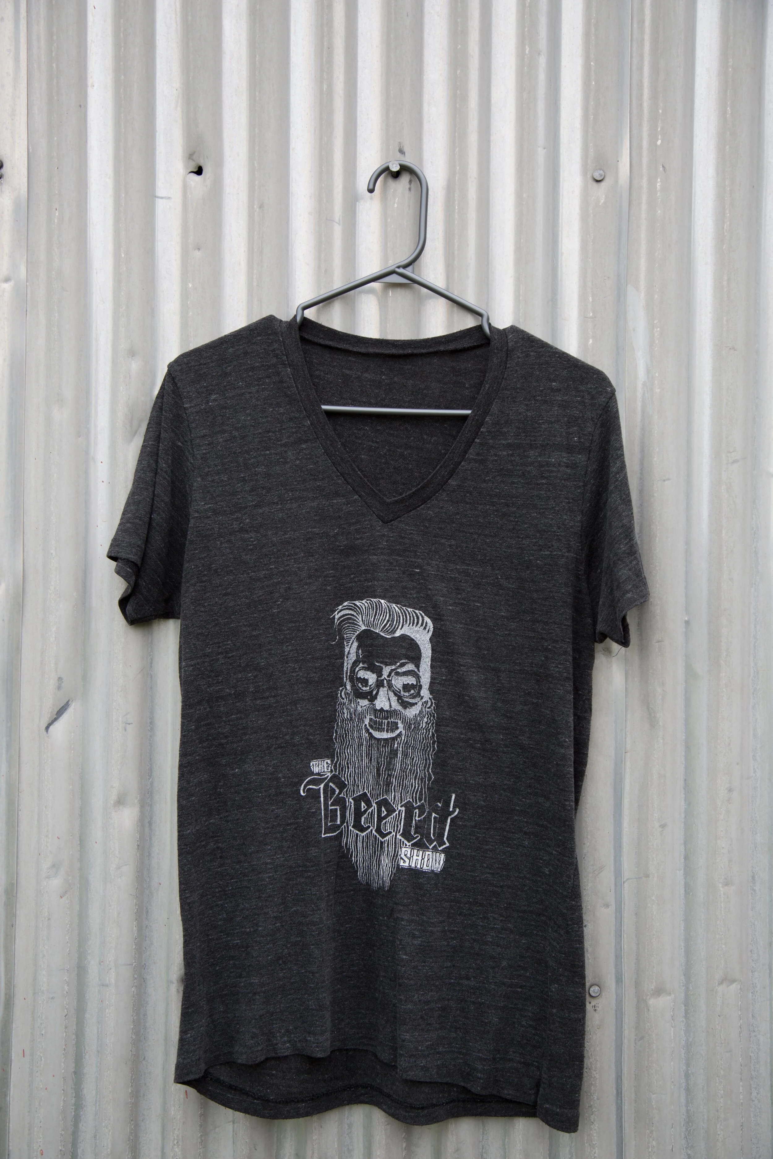 M Grey V Neck T Shirt