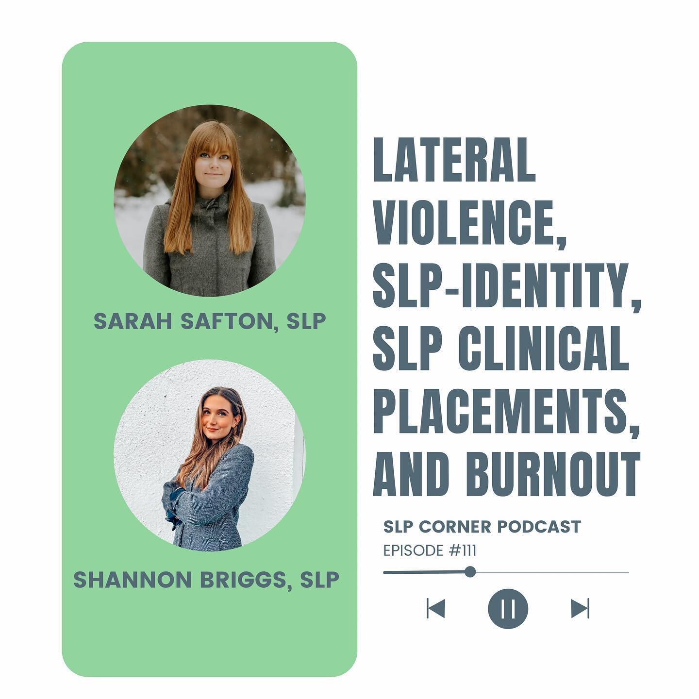 Sarah from @brighten.speech is here to chat all about lateral violence! this is a great episode for slp students and new grads - and clinical educators too👏🏼