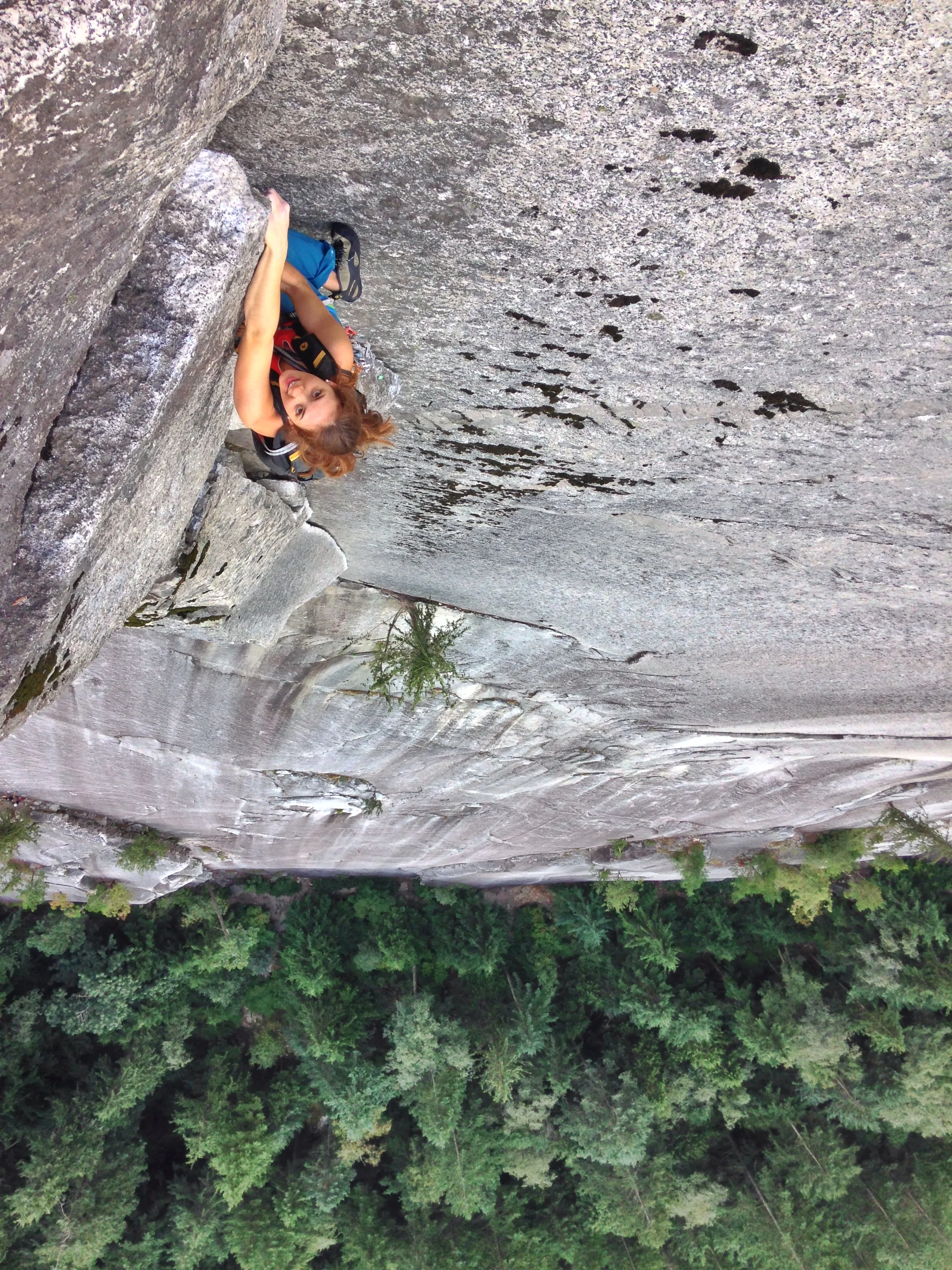 Grand WallMidway up the Grand Wall, Squamish, BC. Arjan de Kock photo.
