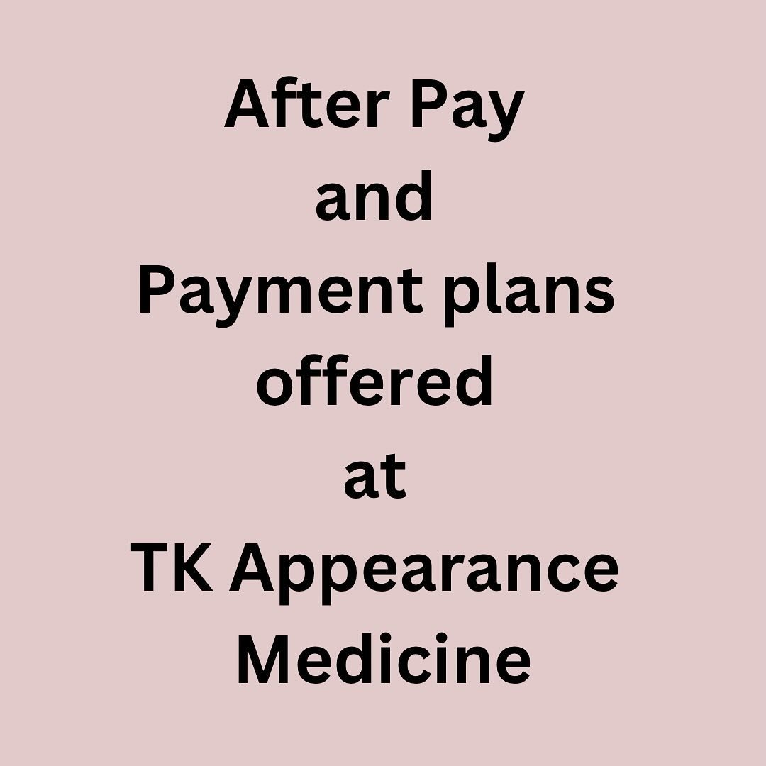 I know things are tough at the moment for many, and yes,  appearance medicine treatments are a &lsquo;want&rsquo; not a &lsquo;need&rsquo;, but just a reminder for all, that I do offer AfterPay and a payment plan option, all you need to do is ask. To