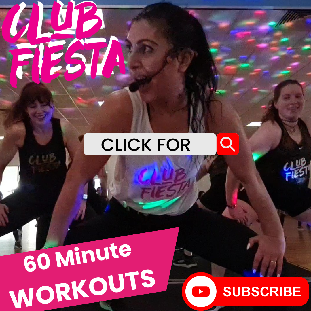 Watch 60-minute Club Fiesta workouts on YouTube
