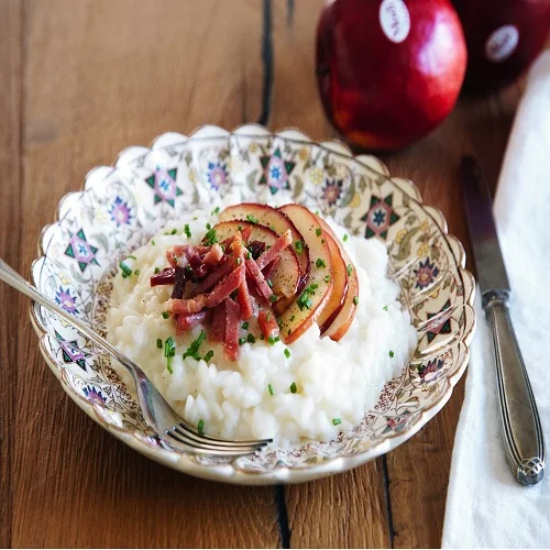 Risotto with root celery, Modì® apple and speck