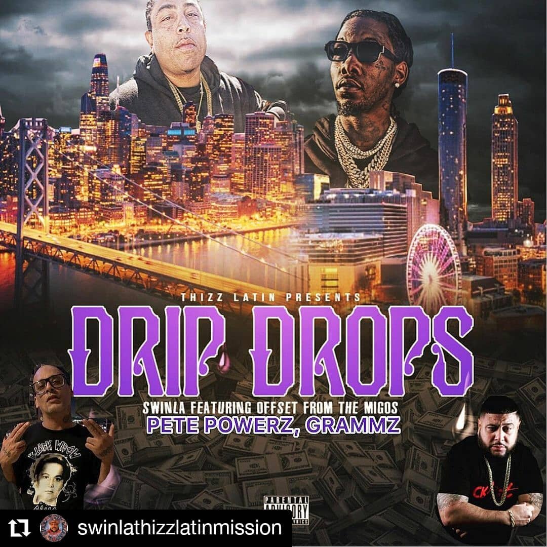 #Repost @swinlathizzlatinmission
&bull; &bull; &bull; &bull; &bull; &bull;
Dripdrops @swinlathizzlatinmission @migos @petepowerz @therealgrammz @offsetyrn #offsetmigos first song off the new East 2 west round table album #bronxnewyork #sanfranciscoca