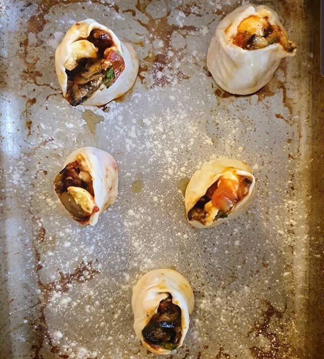 Eggplant - Ricotta - Mozzarella Pizza pockets ready for the oven #pizzapockets #italiancooking #pizza #homecooking #instafood #allyoucaneatsydney
