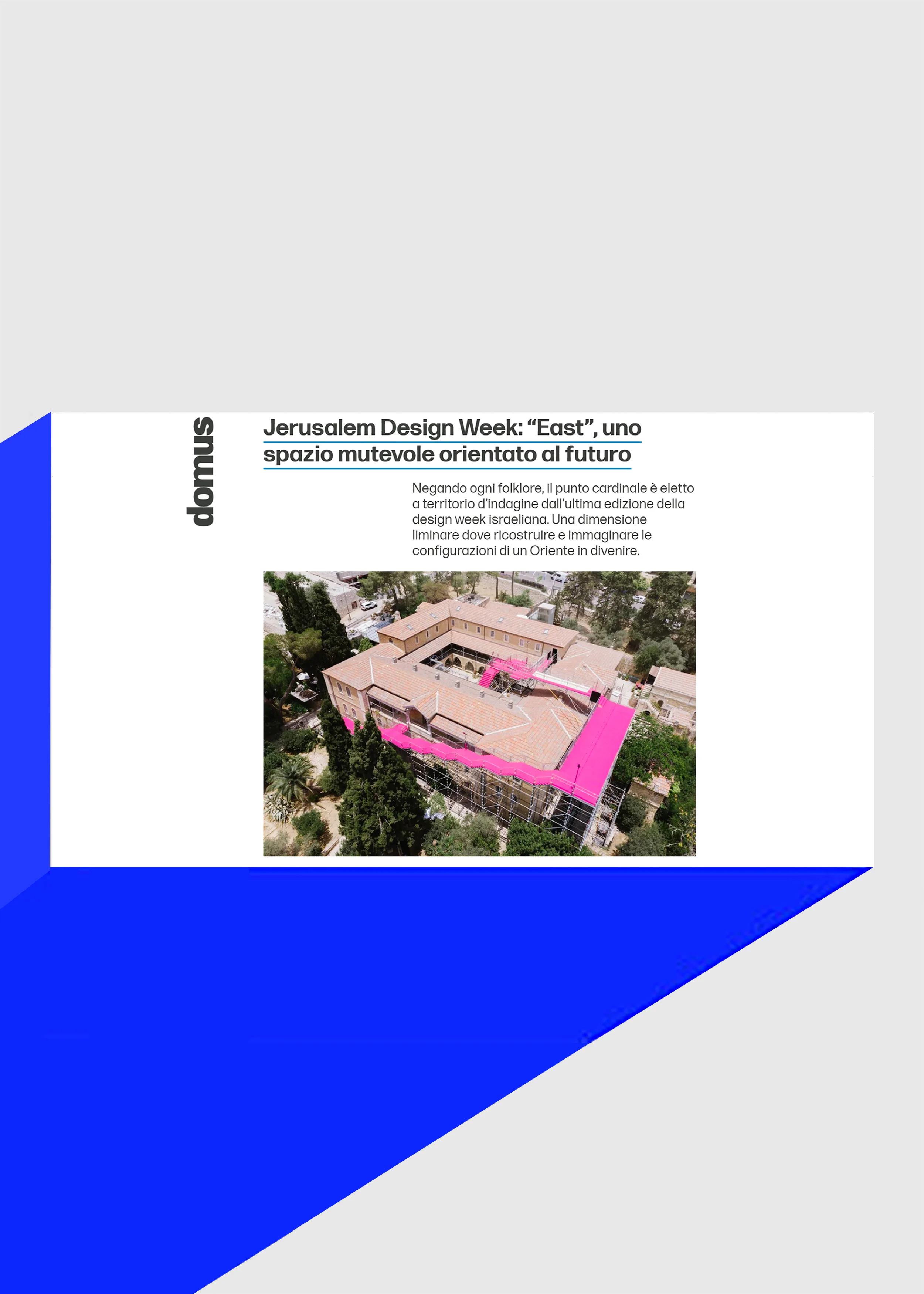 90 Degrees featured in Domus (Italy) - Italian