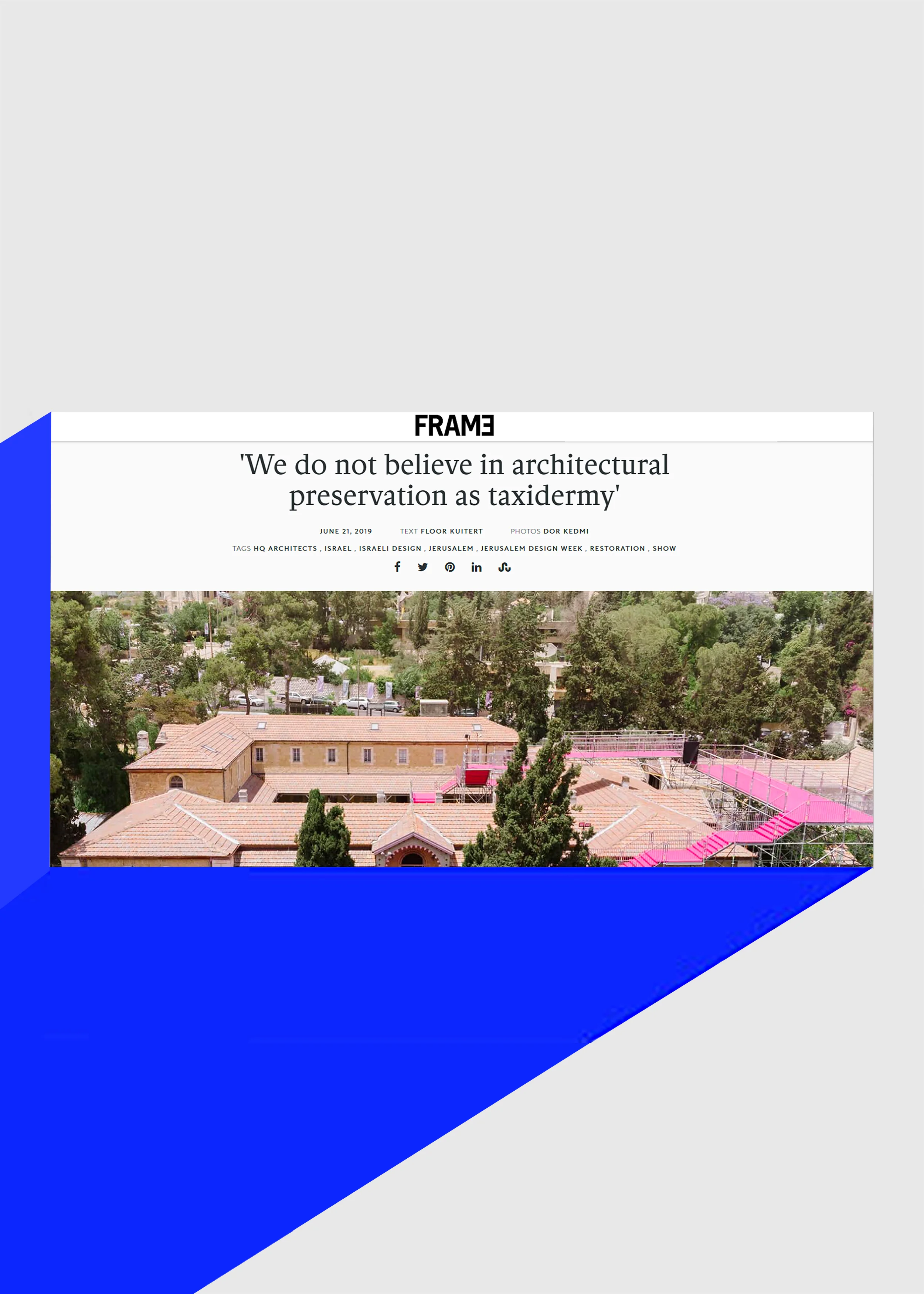 90 Degrees featured in Frame (NL) 