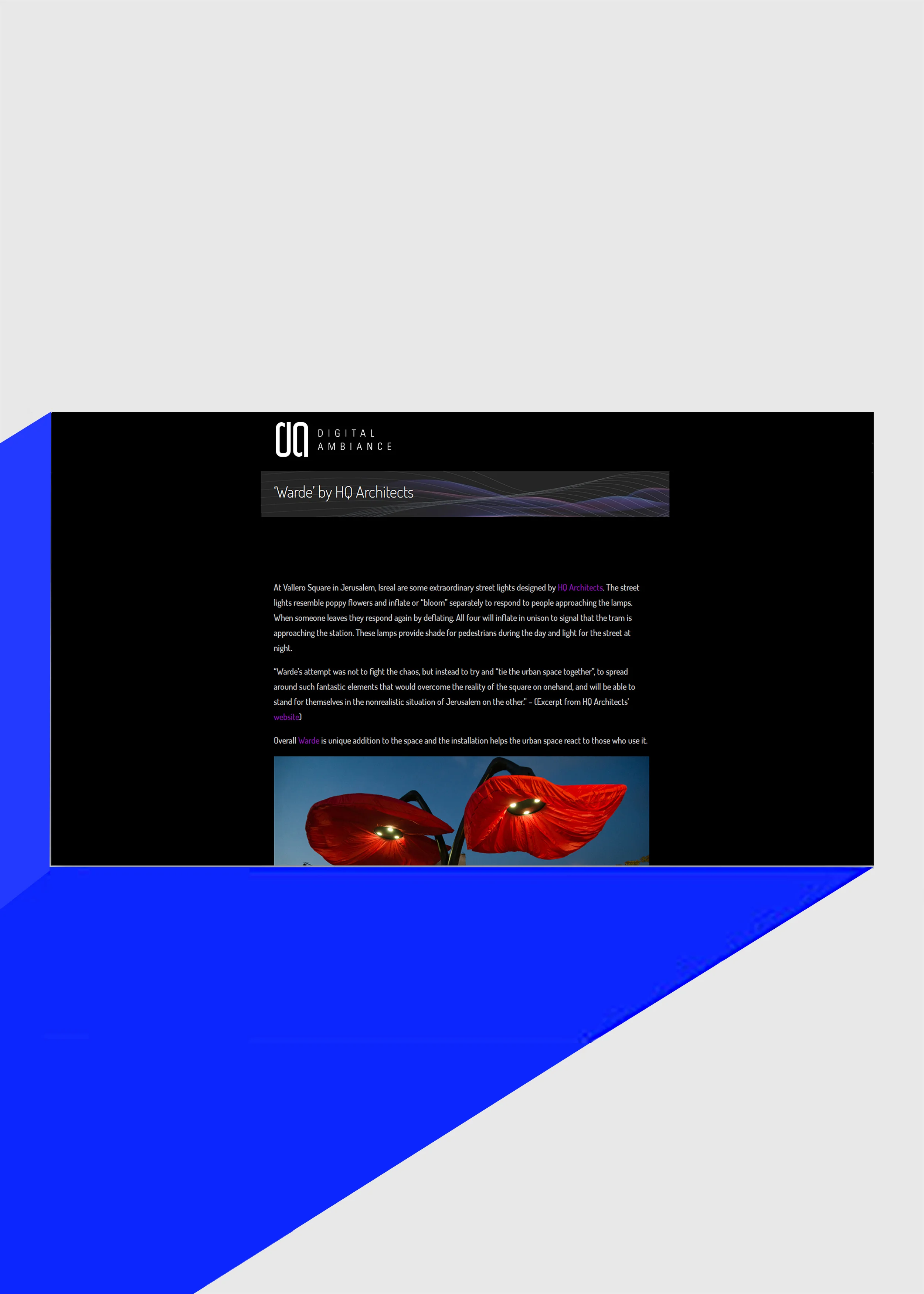 Warde featured in Digital Ambience (USA)