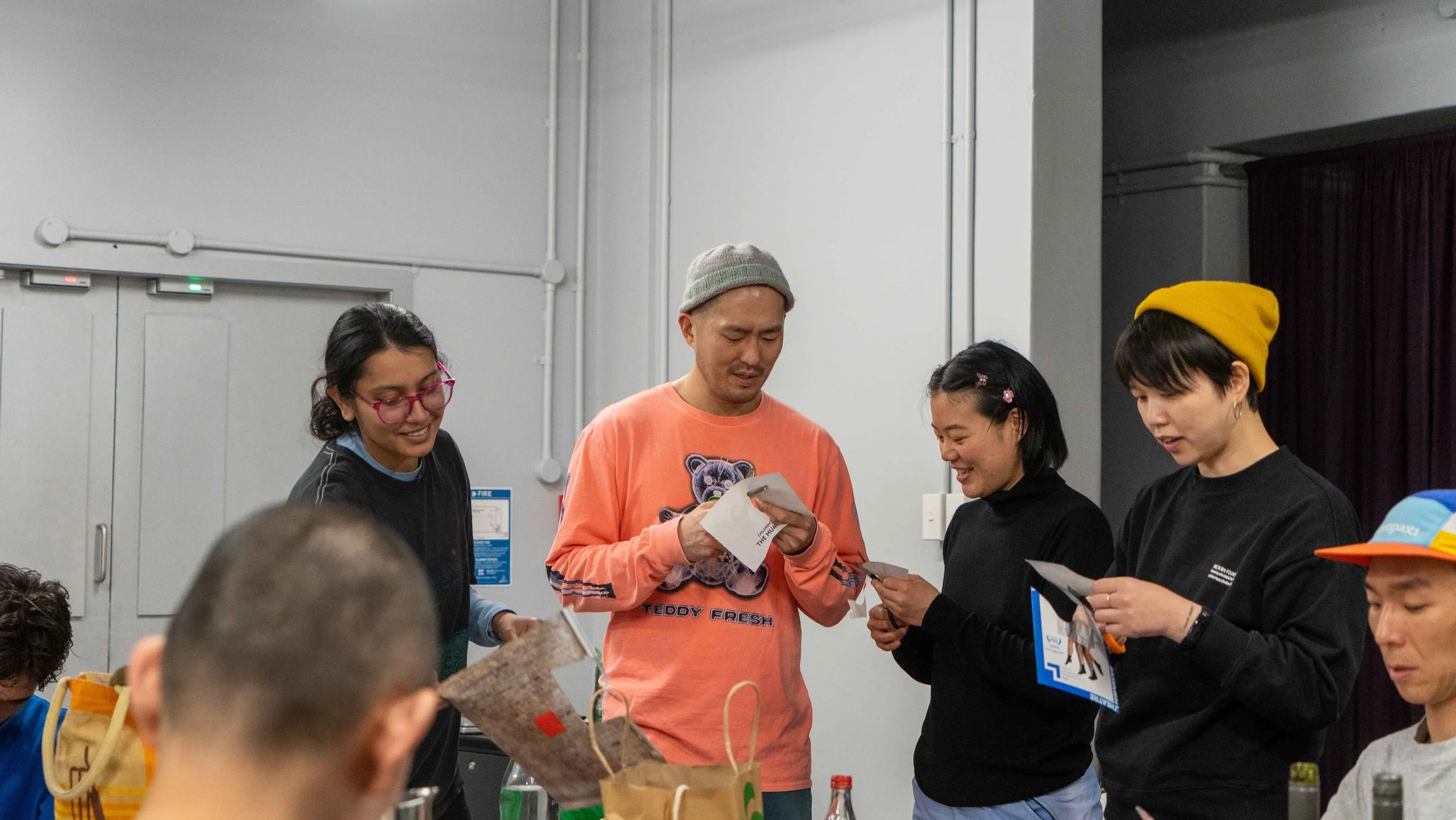 Sung Hwan Bobby Park leading his workshop ‘BTM Collage’ alongside participants for GAMER: Night School.