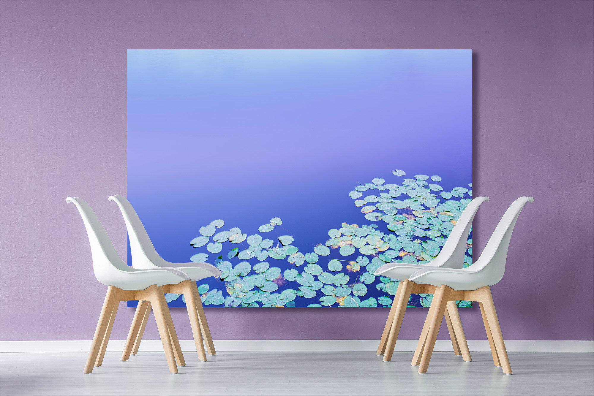 Interior with chairs and poster