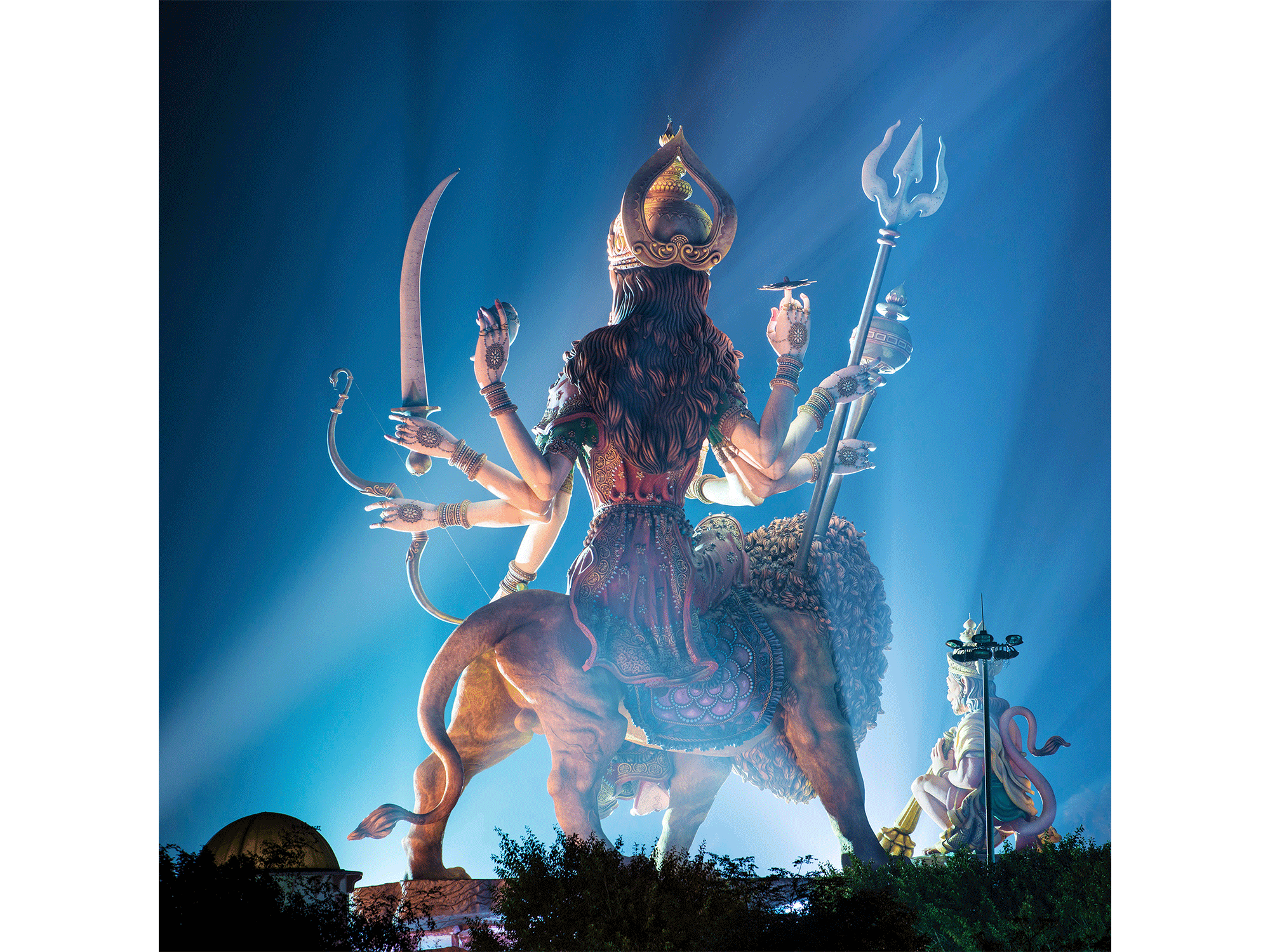 Spiritual Architecture Durga and Hanuman