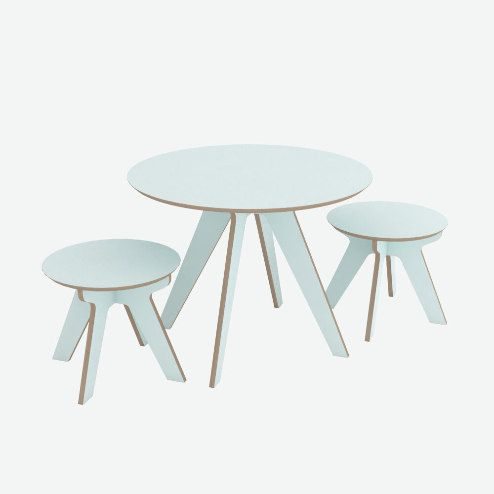 Kindy Table w Kindy Stools - Mint (Aquamarine) - White BG 01.jpg