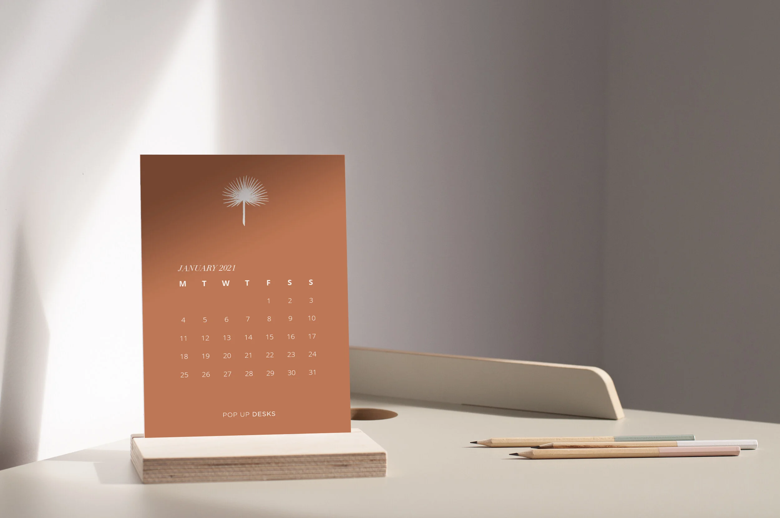 A5 Desk Calendar - Desert Palm