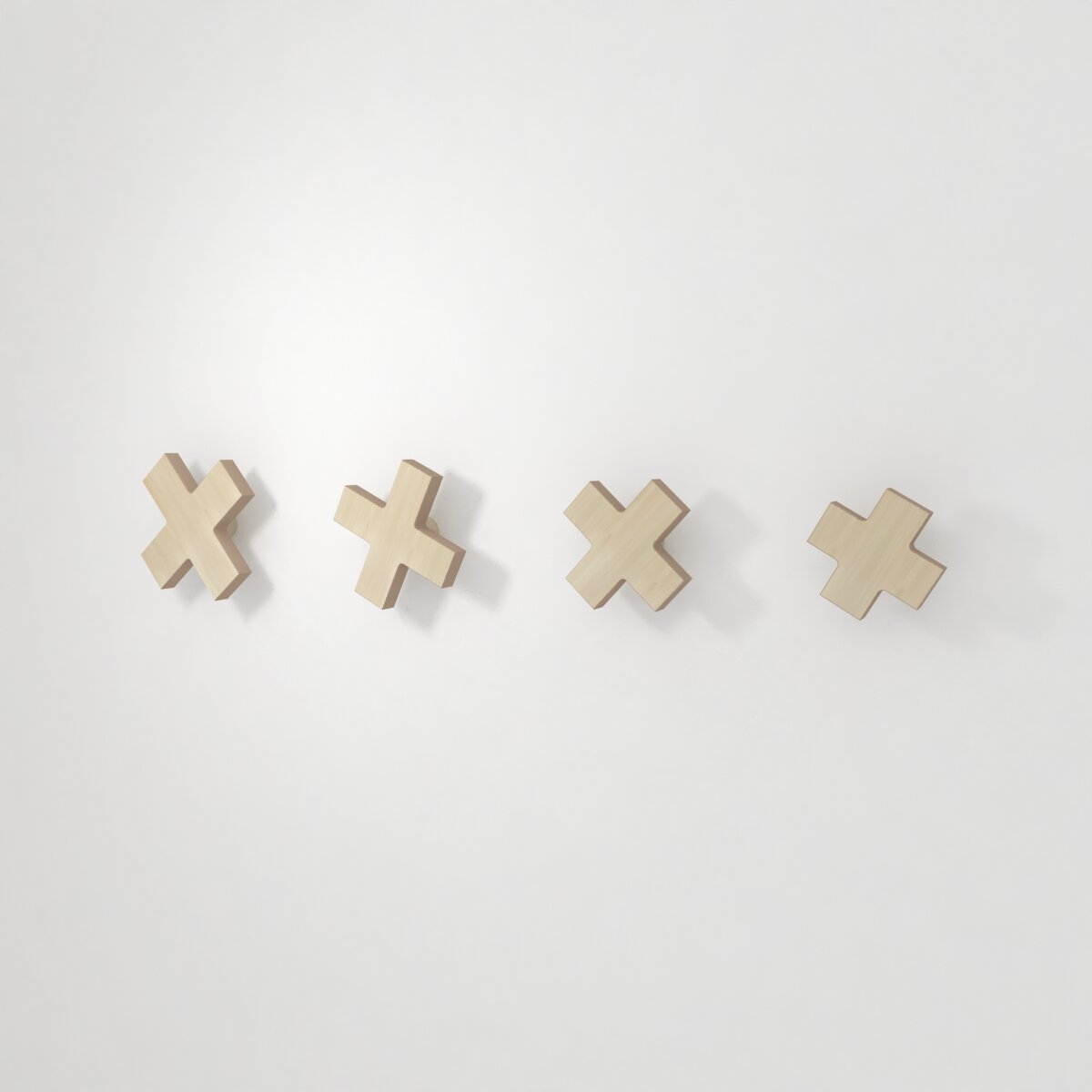 Wall Hooks Cross Set - Oak