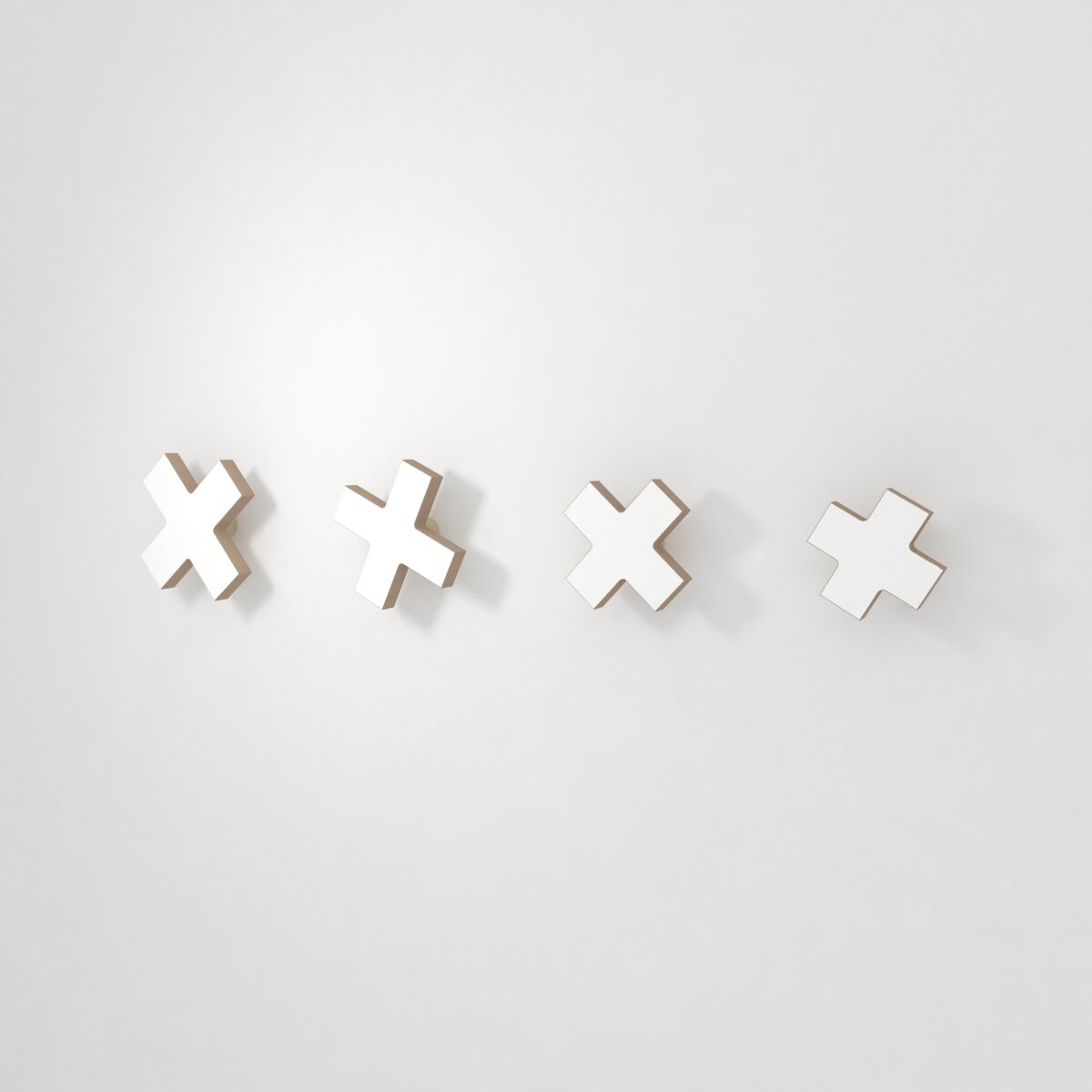 Wall Hooks Cross Set - White