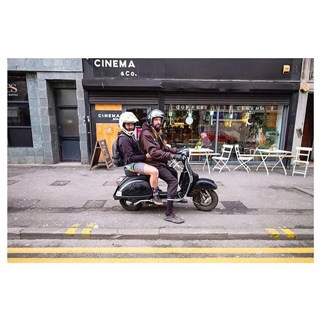 There are fewer men I&rsquo;d enjoy straddling me on the Vespa than @hashtagbaddad 💃🏼 Last week we had the privilege of talking at @cinemacoswansea about @summit_good and @the_truffle_bar for @coastalhousing thank you so much for listening to us, w