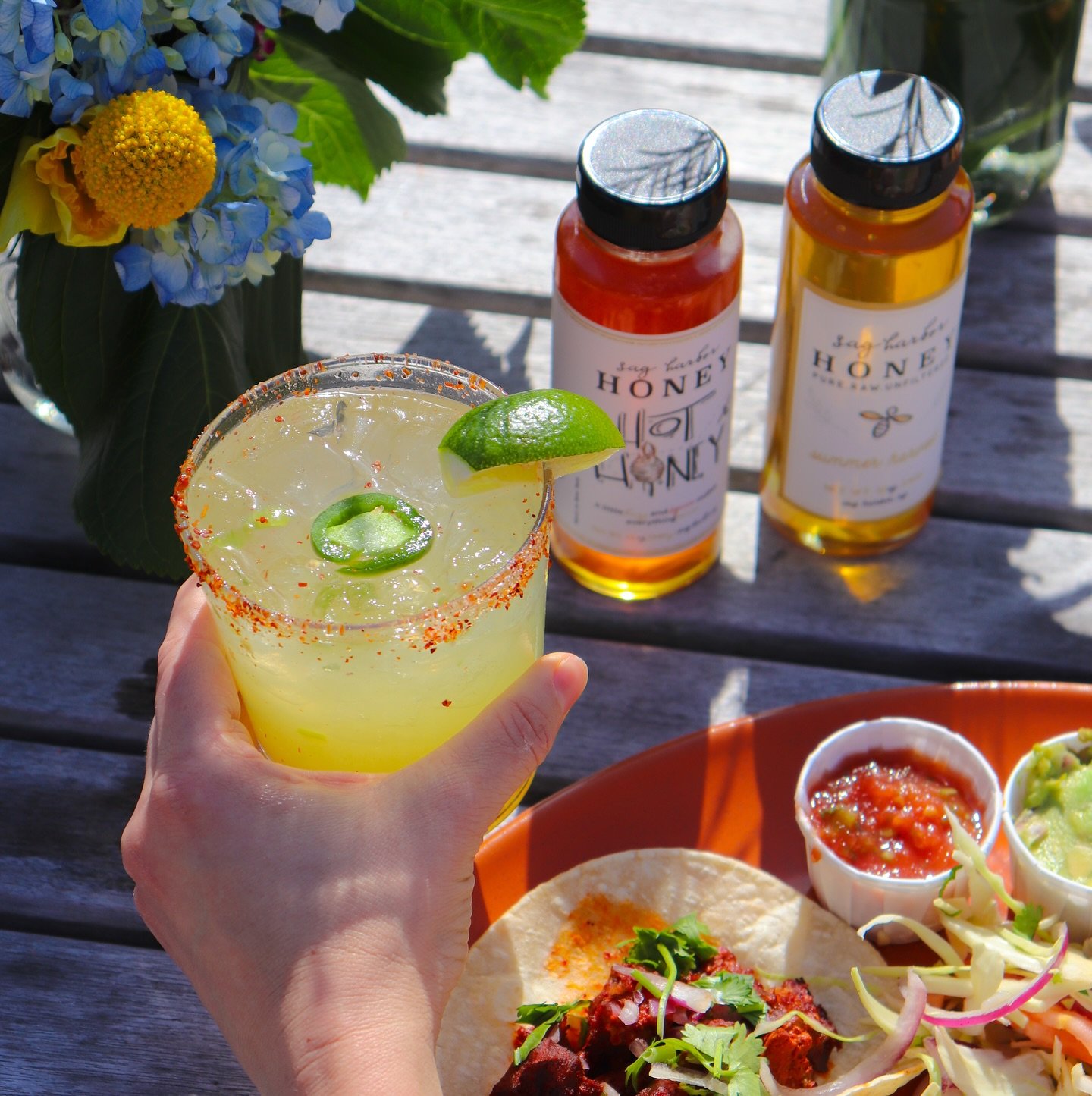 Let&rsquo;s TACO bout it later over margaritas! 🍯🫶🏻❤️&zwj;🔥

Hot Honey makes the perfect mixer when wanting an authentically sweet and spicy margarita! Just drizzle it and SHAKE IT UP! 

#sagharborhoney #beekeeping #rawhoney #hothoney #longisland