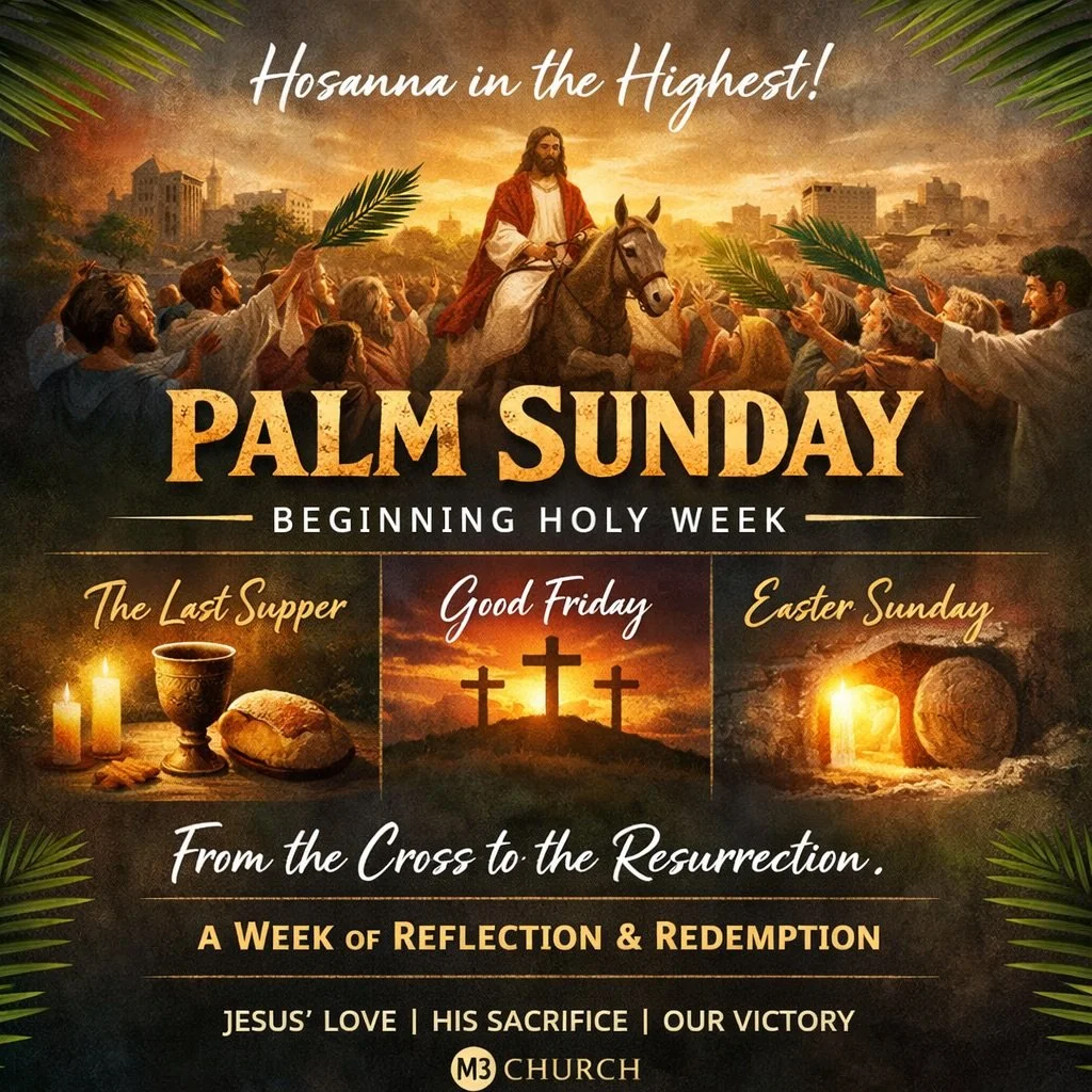 Hosanna in the highest! 🌿✨
Today we celebrate Palm Sunday, the day Jesus entered Jerusalem in victory, peace, and purpose. As the people waved palm branches and praised His name, we are reminded that Jesus is still King and still worthy of all honor