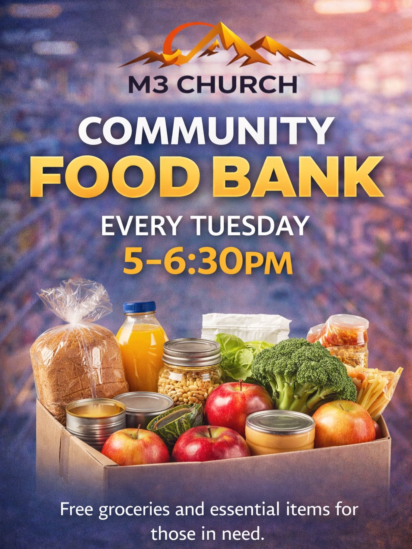 Come join us at our Food Bank tomorrow and every Tuesday from 5:00&ndash;6:30 PM. We&rsquo;d love to serve you and your family. Stop by for food, support, and community! 

#richmondva #foodbanks #m3church