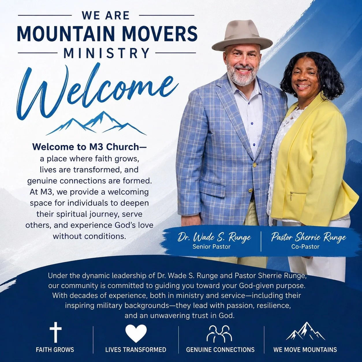 Happy May! 🙌

A new month means fresh beginnings, renewed faith, and new opportunities to grow. 

We Are Mountain Movers Ministry ⛰️ 

Welcome to M3 Church&mdash;a place where faith grows, lives are transformed, and genuine connections are formed. H