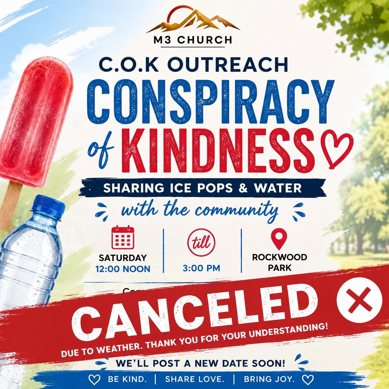 Due to unforeseen circumstances, our C.O.K Outreach has been rescheduled to a later date. We appreciate your understanding and continued support as we prepare for an even greater time of spreading kindness, love, and joy in the community. 💙

Please 