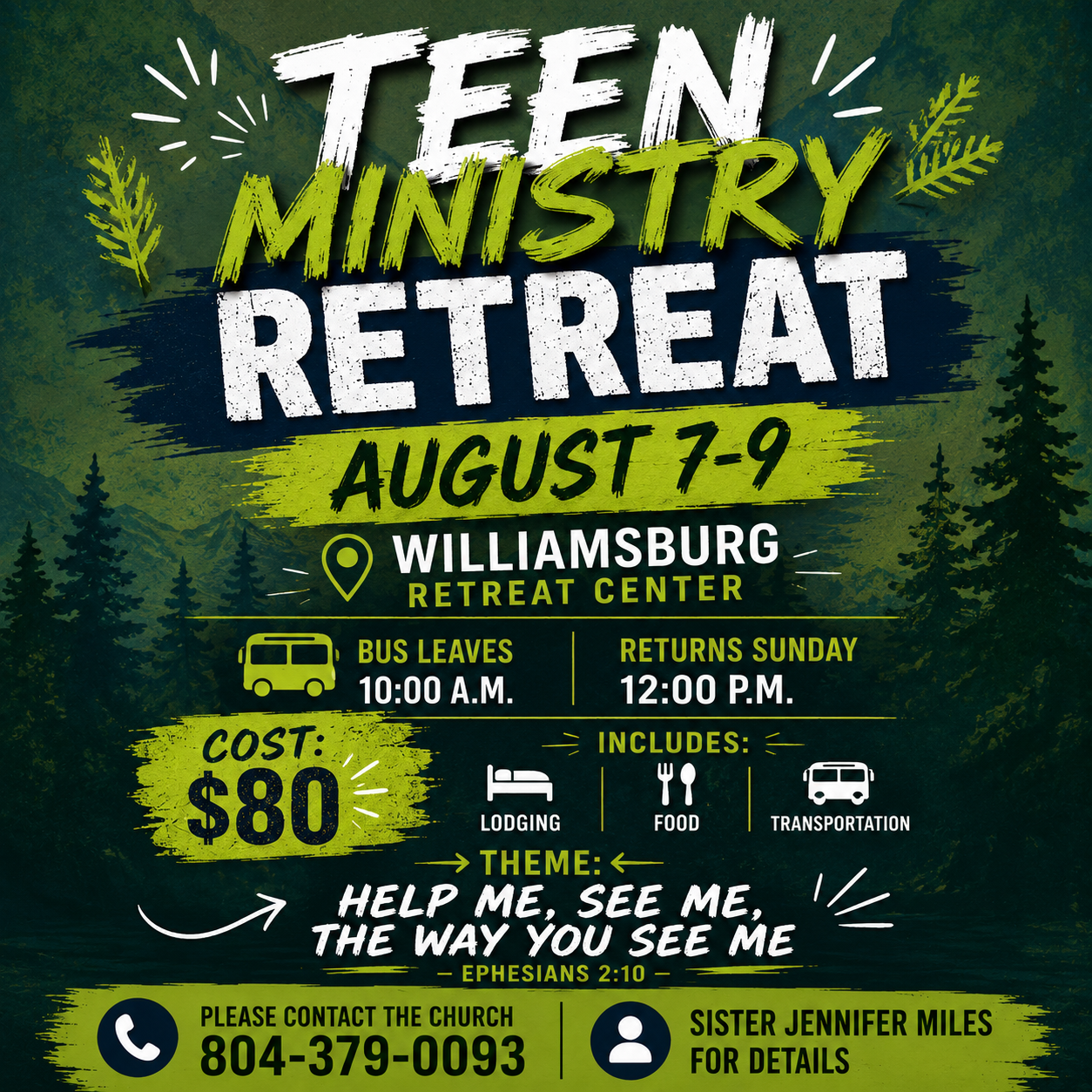 Teen Ministry – Trip to Pocohantas Park