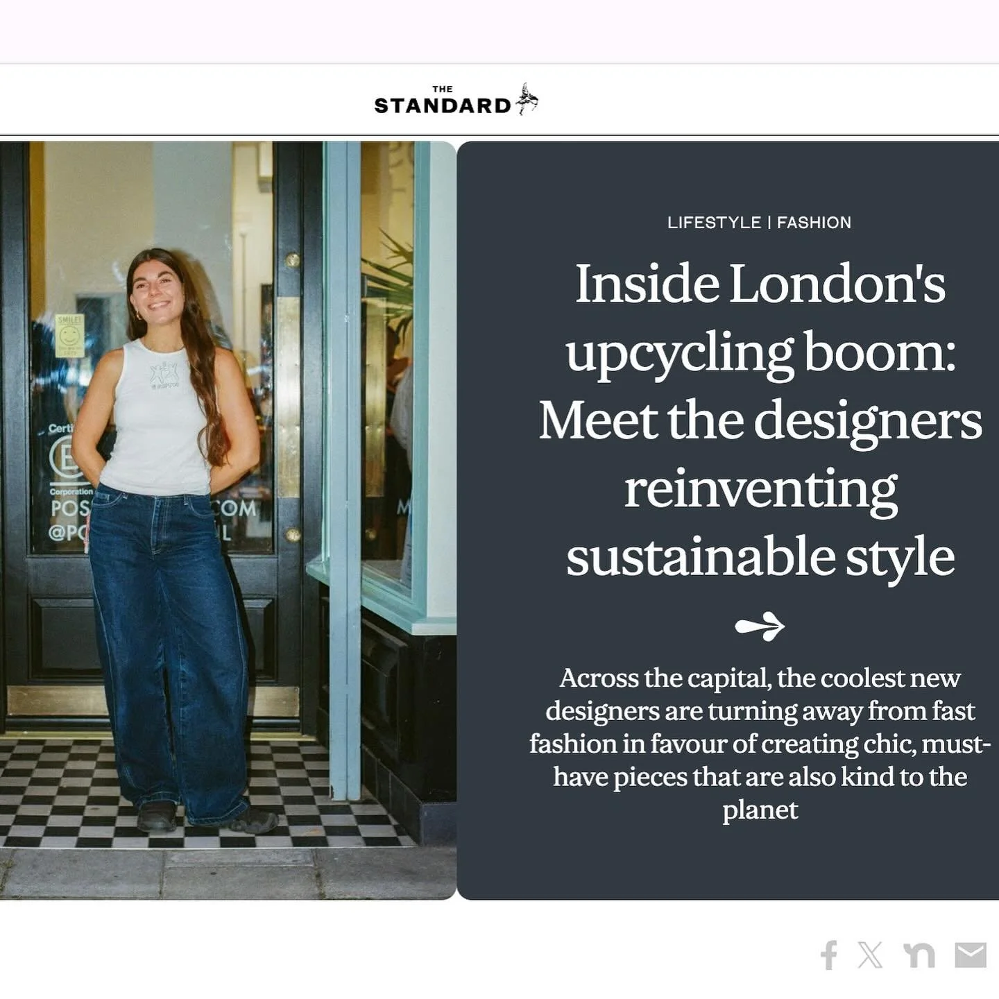 Inside Londons upcycling 💥 ft in @thestandardlondon ♻️💚

Chatting about workshops, reuse and why upcycling is so important both as a customer or designer for building connection back with our clothing 🪡 

Thanks @rayhopkinson &amp; @swayedstudiopr